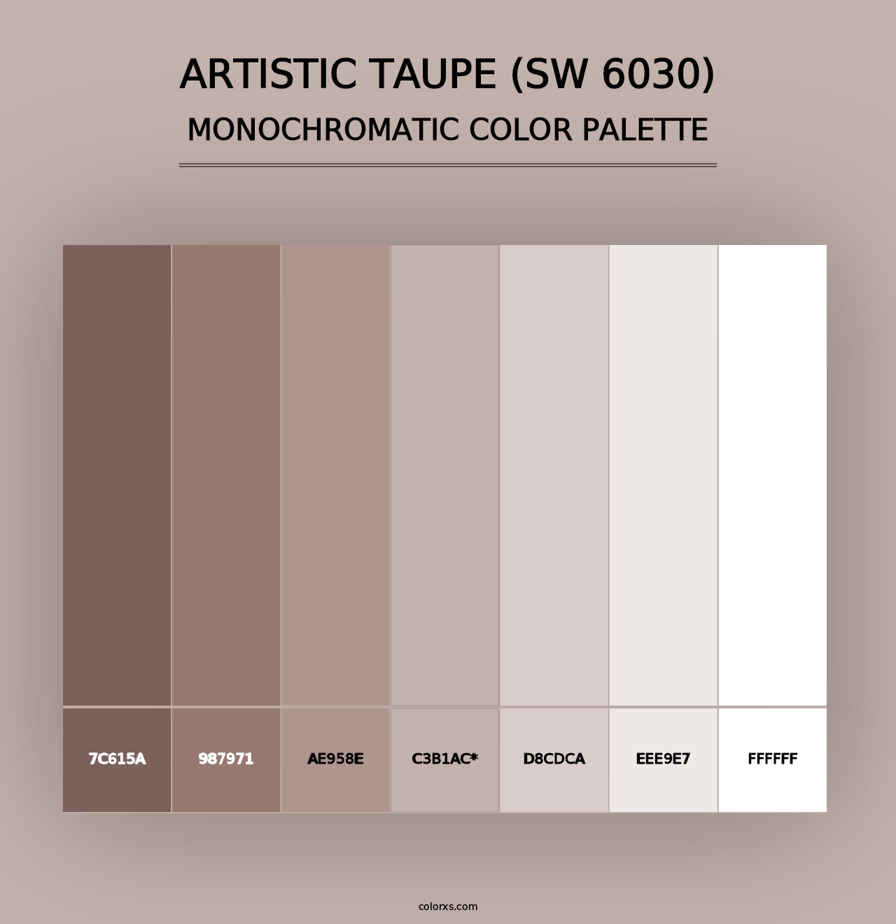 Artistic Taupe (SW 6030) - Monochromatic Color Palette