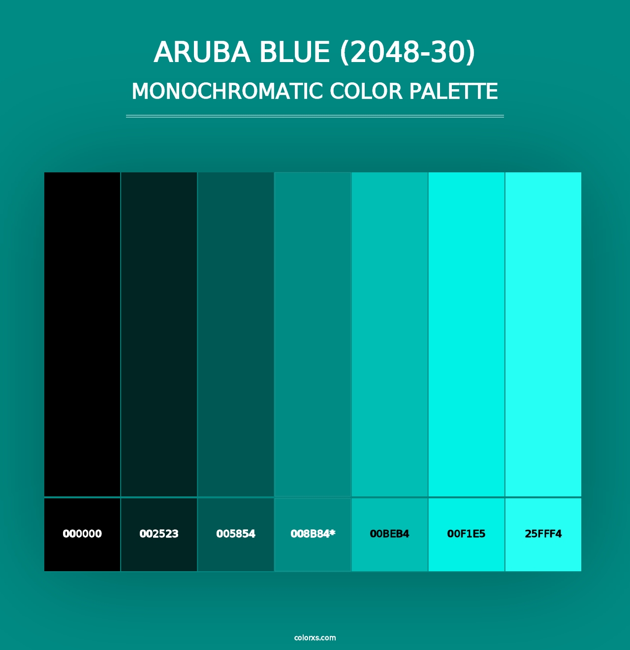 Aruba Blue (2048-30) - Monochromatic Color Palette