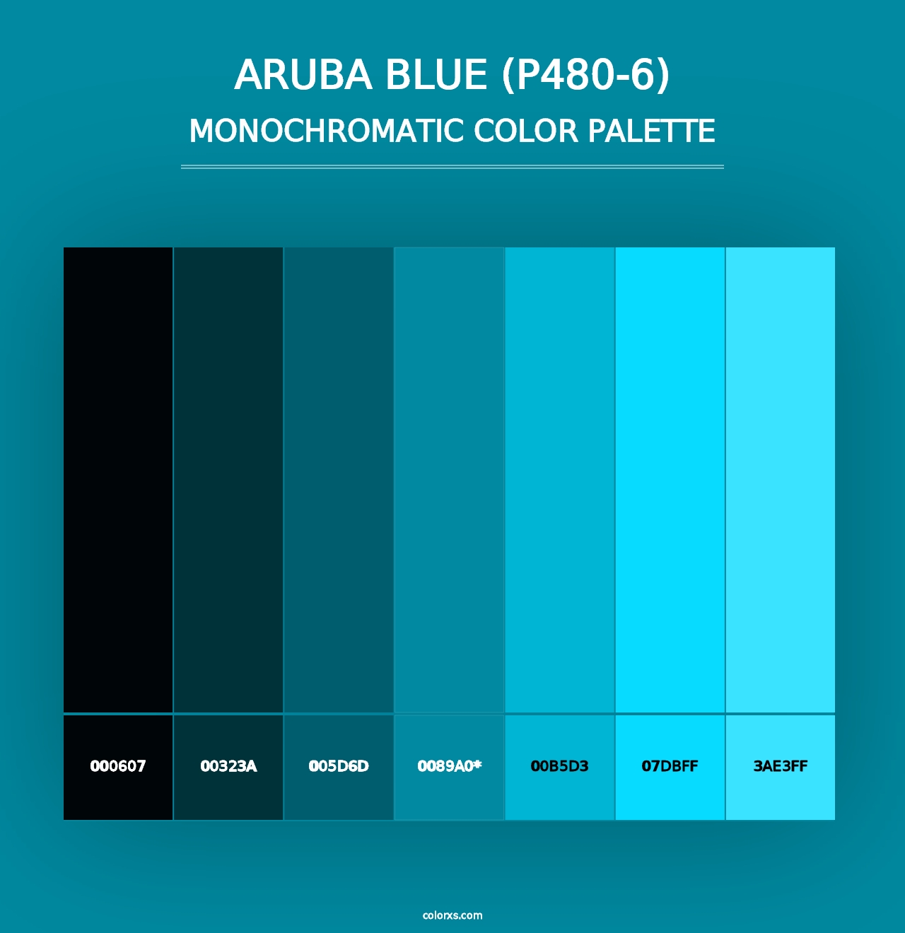 Aruba Blue (P480-6) - Monochromatic Color Palette