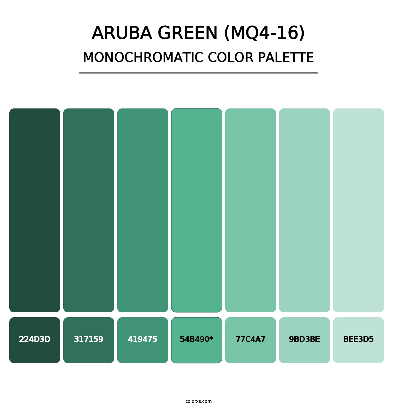 Aruba Green (MQ4-16) - Monochromatic Color Palette