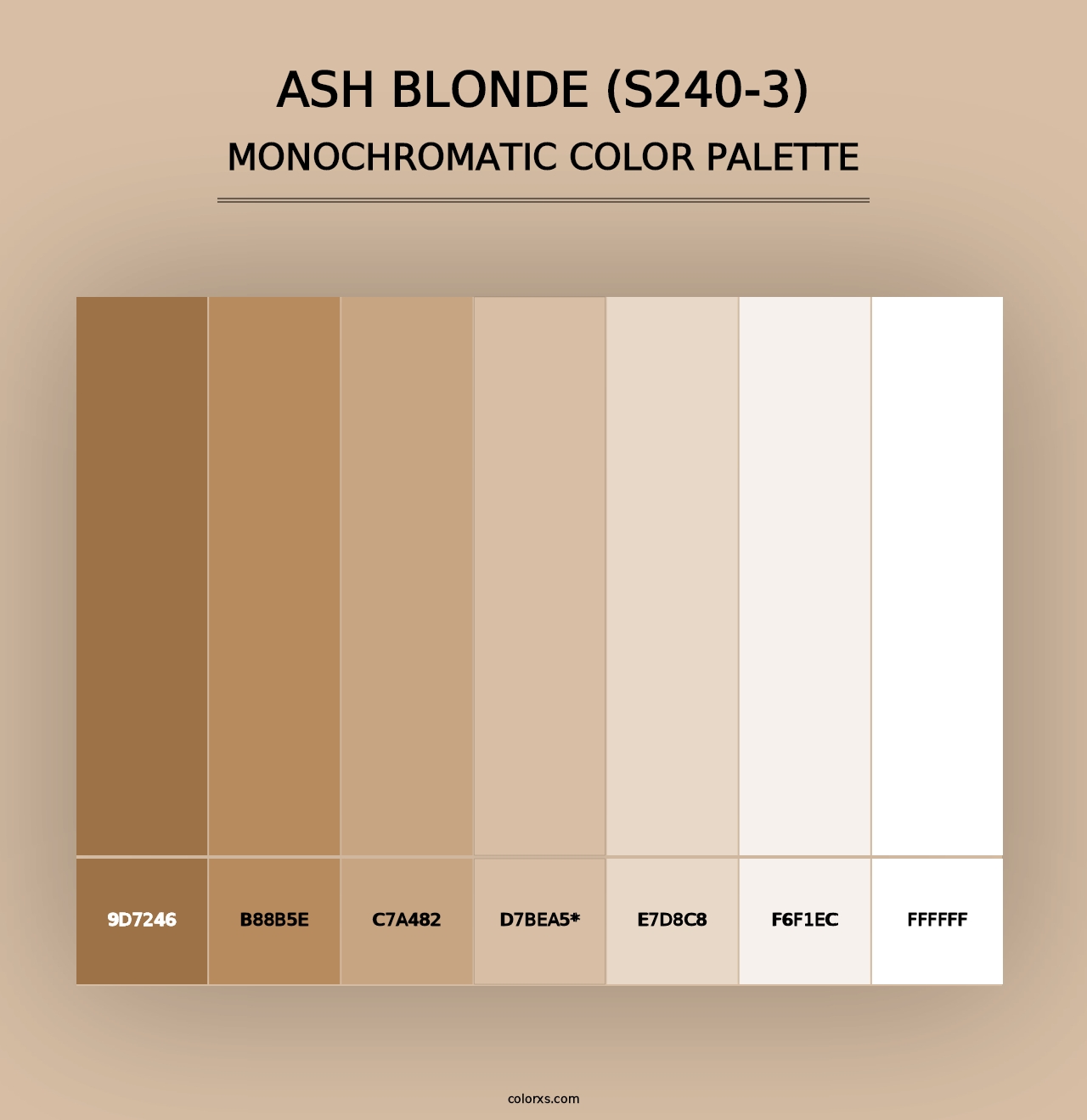 Ash Blonde (S240-3) - Monochromatic Color Palette