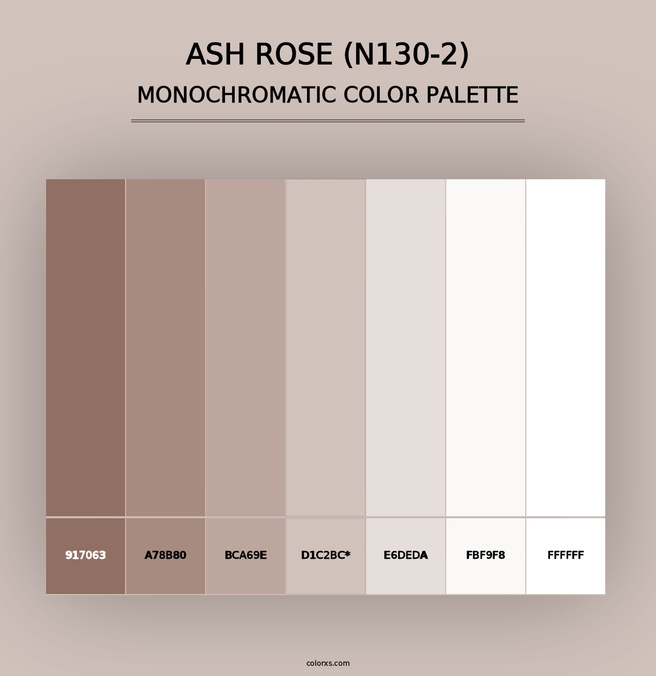 Ash Rose (N130-2) - Monochromatic Color Palette