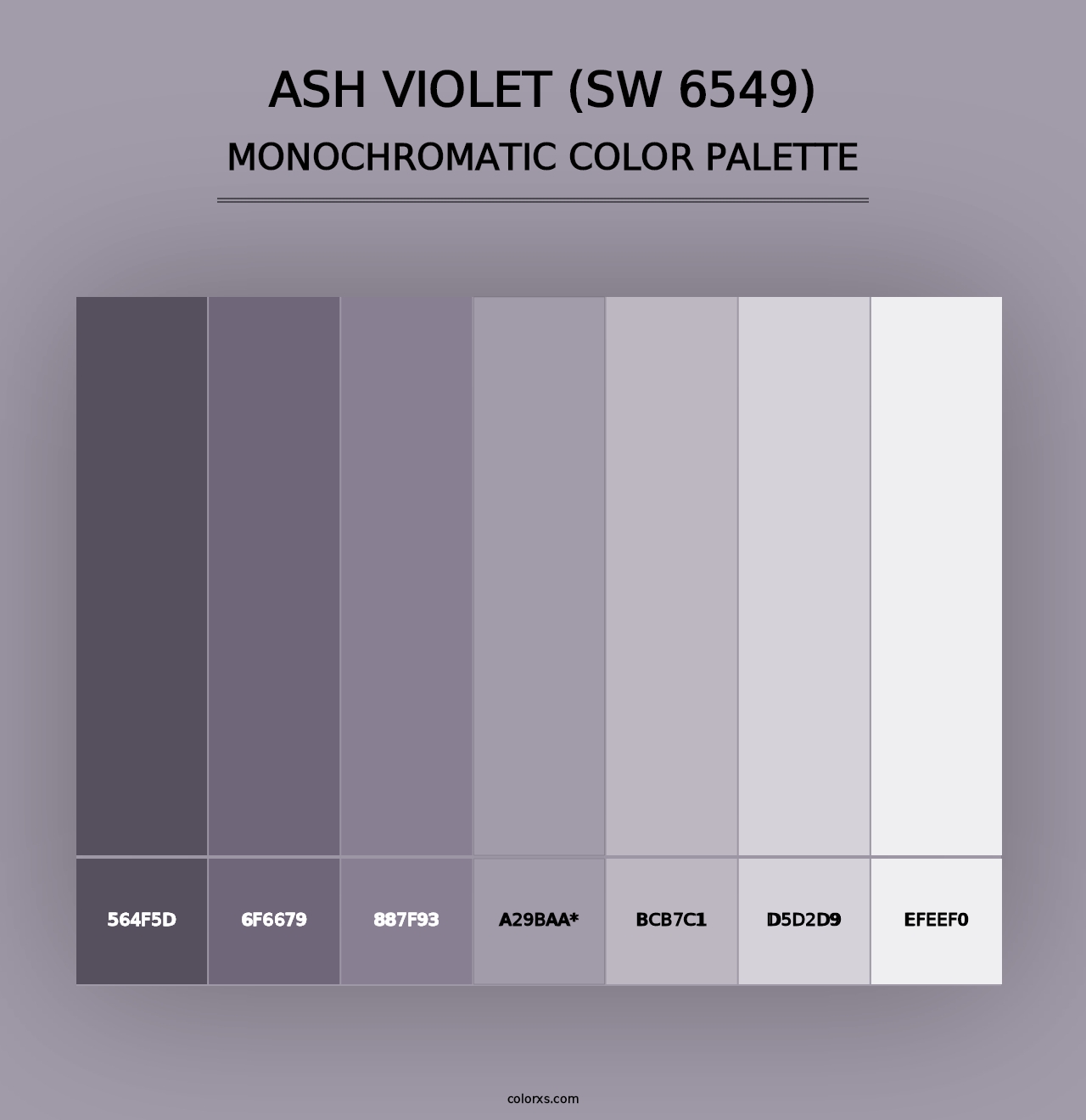 Ash Violet (SW 6549) - Monochromatic Color Palette