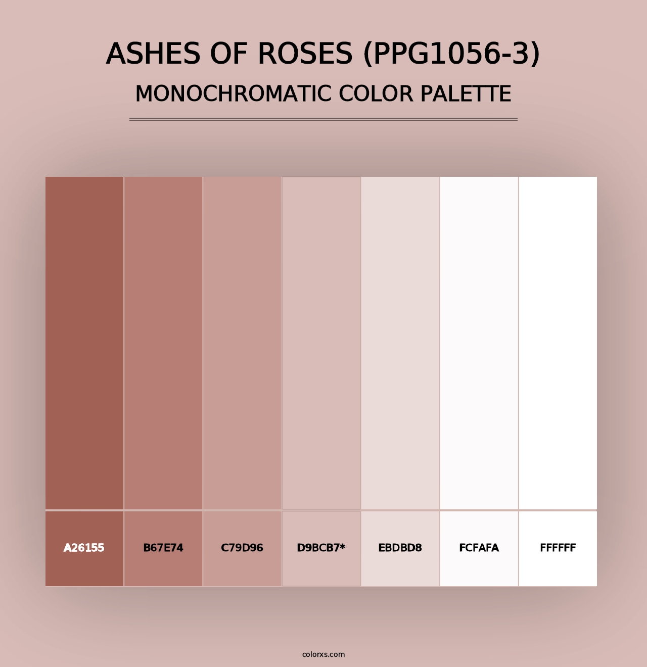 Ashes Of Roses (PPG1056-3) - Monochromatic Color Palette