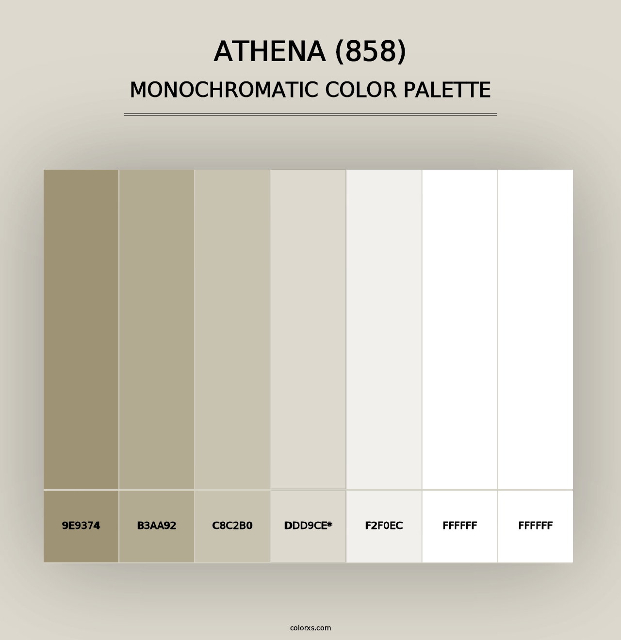 Athena (858) - Monochromatic Color Palette