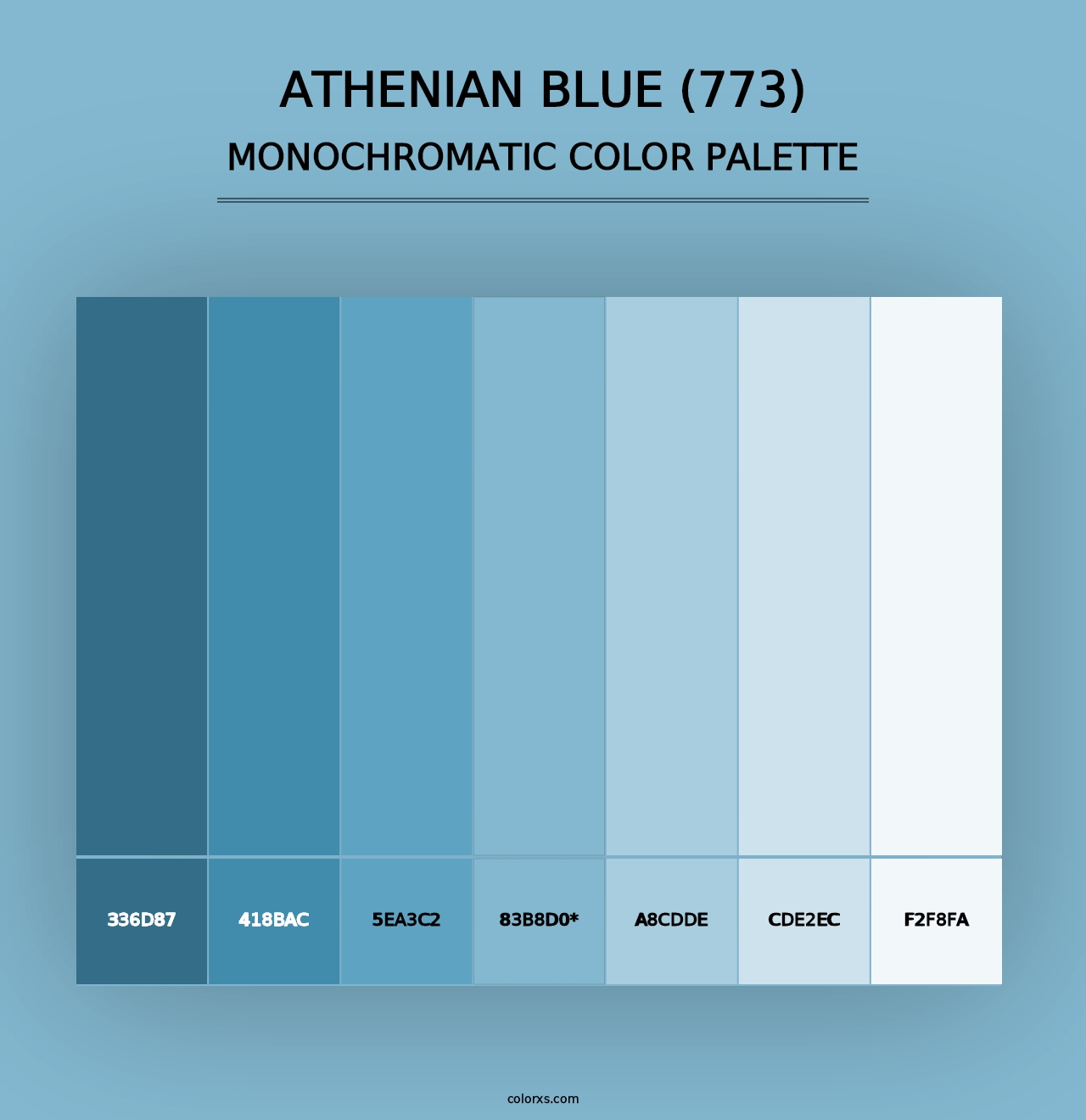 Athenian Blue (773) - Monochromatic Color Palette