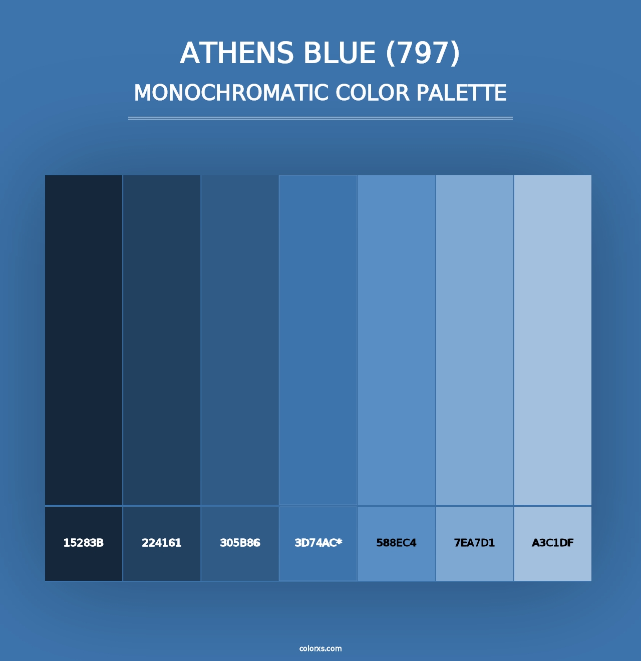 Athens Blue (797) - Monochromatic Color Palette