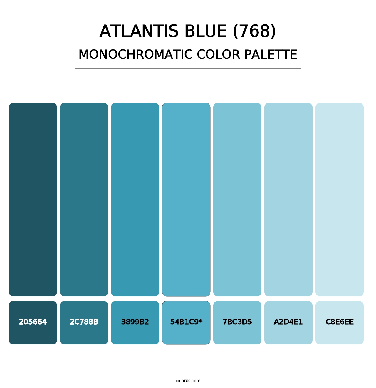 Atlantis Blue (768) - Monochromatic Color Palette