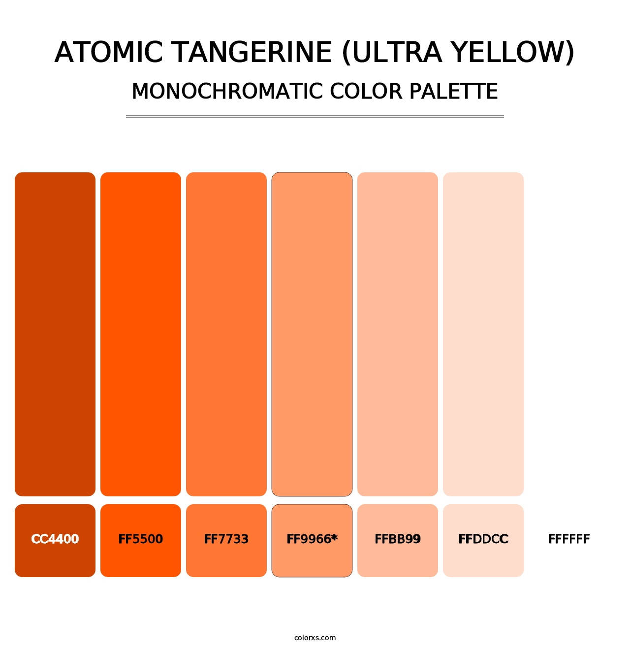 Atomic Tangerine (Ultra Yellow) - Monochromatic Color Palette