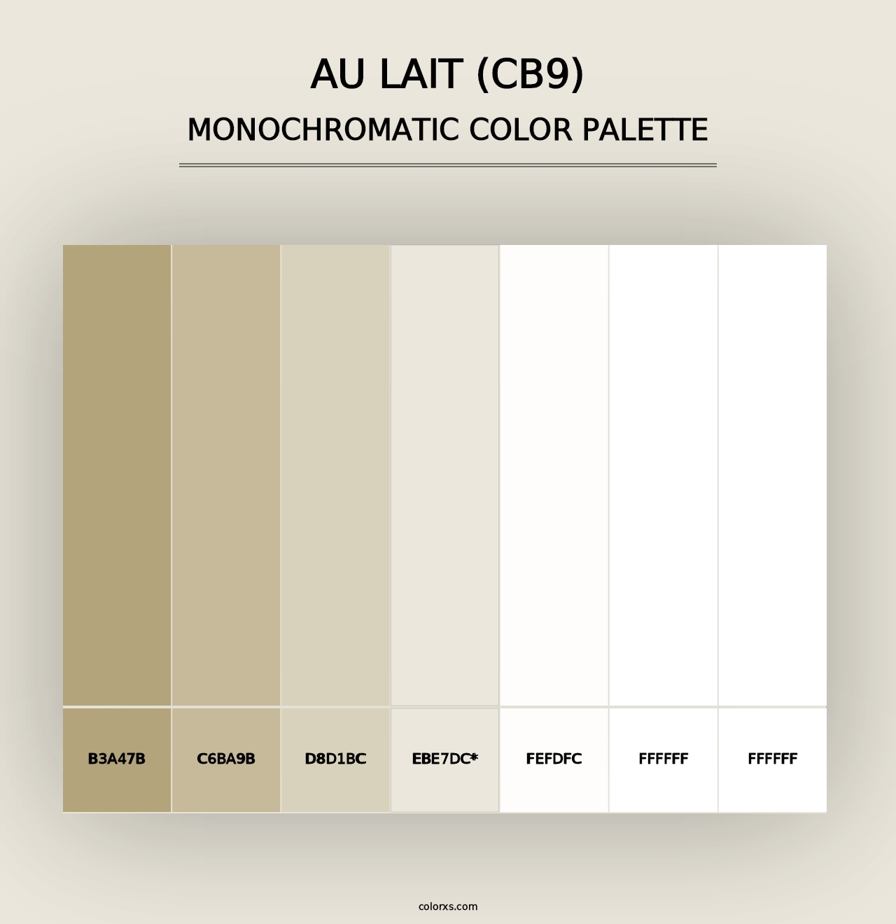 Au Lait (CB9) - Monochromatic Color Palette