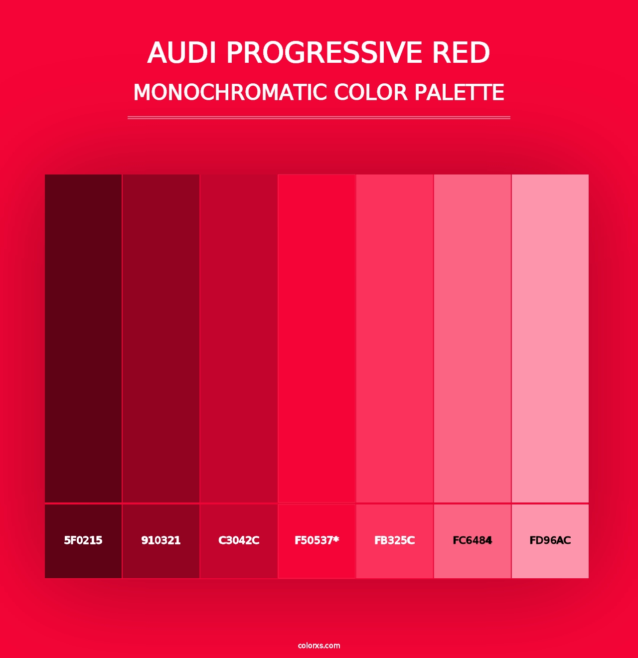 Audi Progressive Red - Monochromatic Color Palette