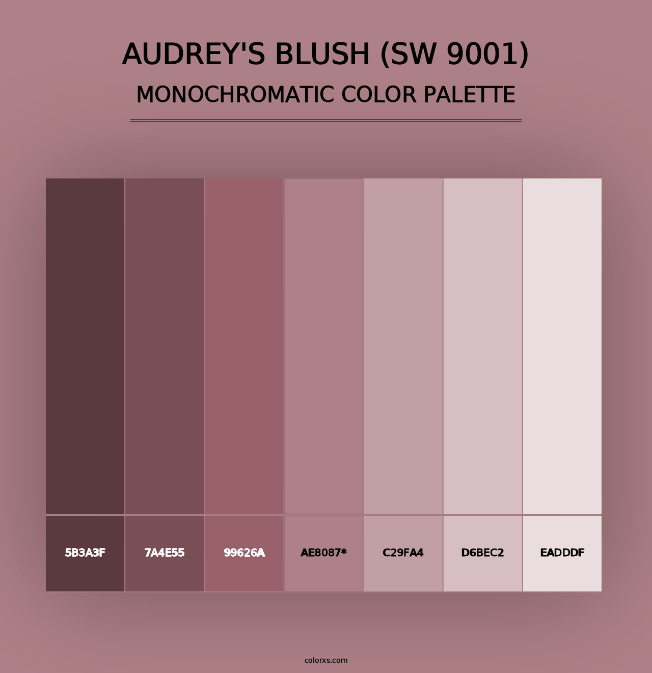 Audrey's Blush (SW 9001) - Monochromatic Color Palette