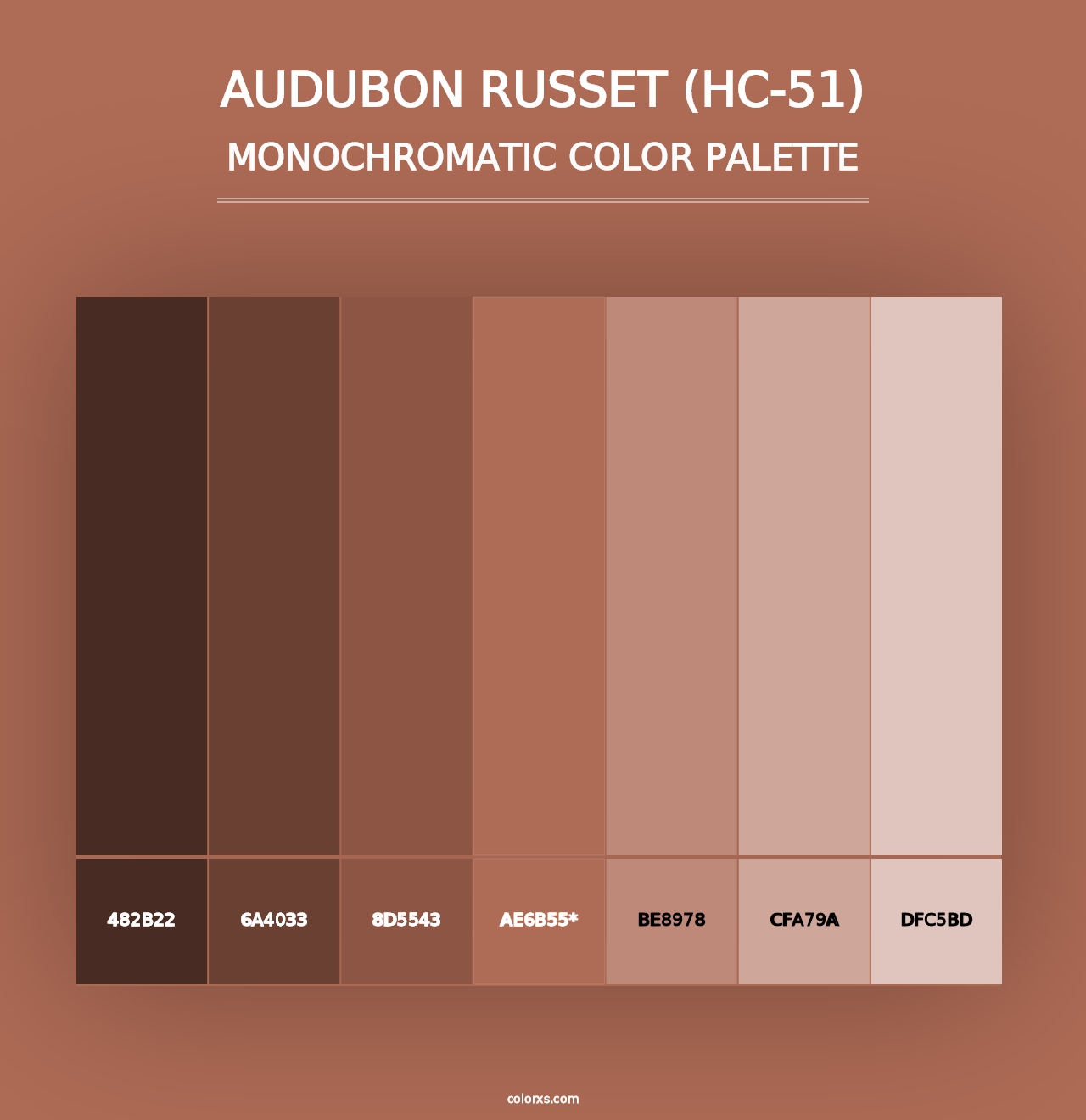 Audubon Russet (HC-51) - Monochromatic Color Palette