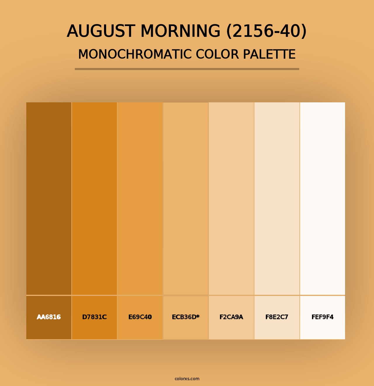 August Morning (2156-40) - Monochromatic Color Palette