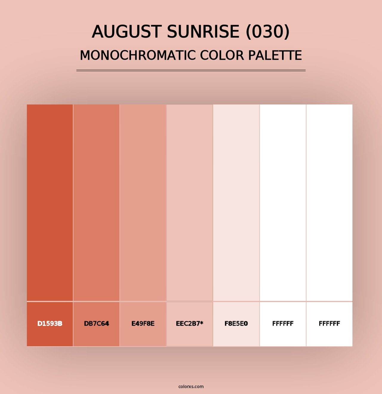 August Sunrise (030) - Monochromatic Color Palette