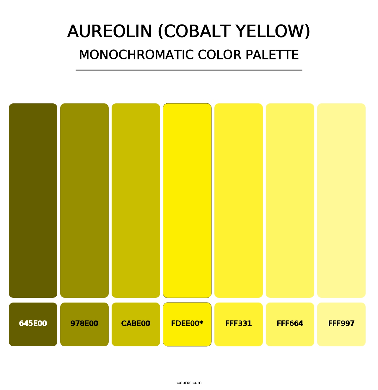 Aureolin (Cobalt Yellow) - Monochromatic Color Palette