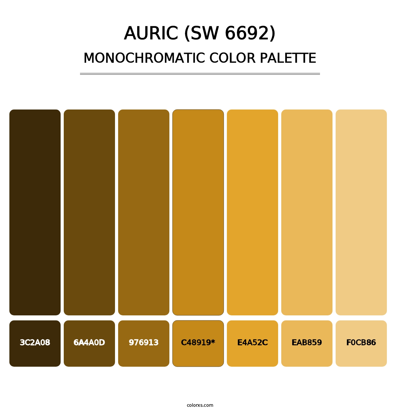 Auric (SW 6692) - Monochromatic Color Palette