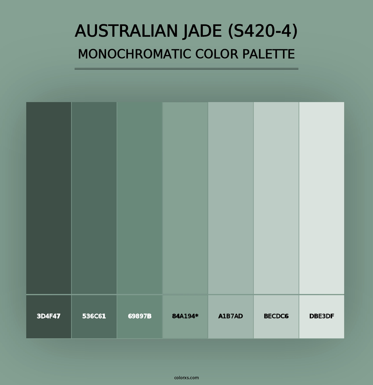 Australian Jade (S420-4) - Monochromatic Color Palette