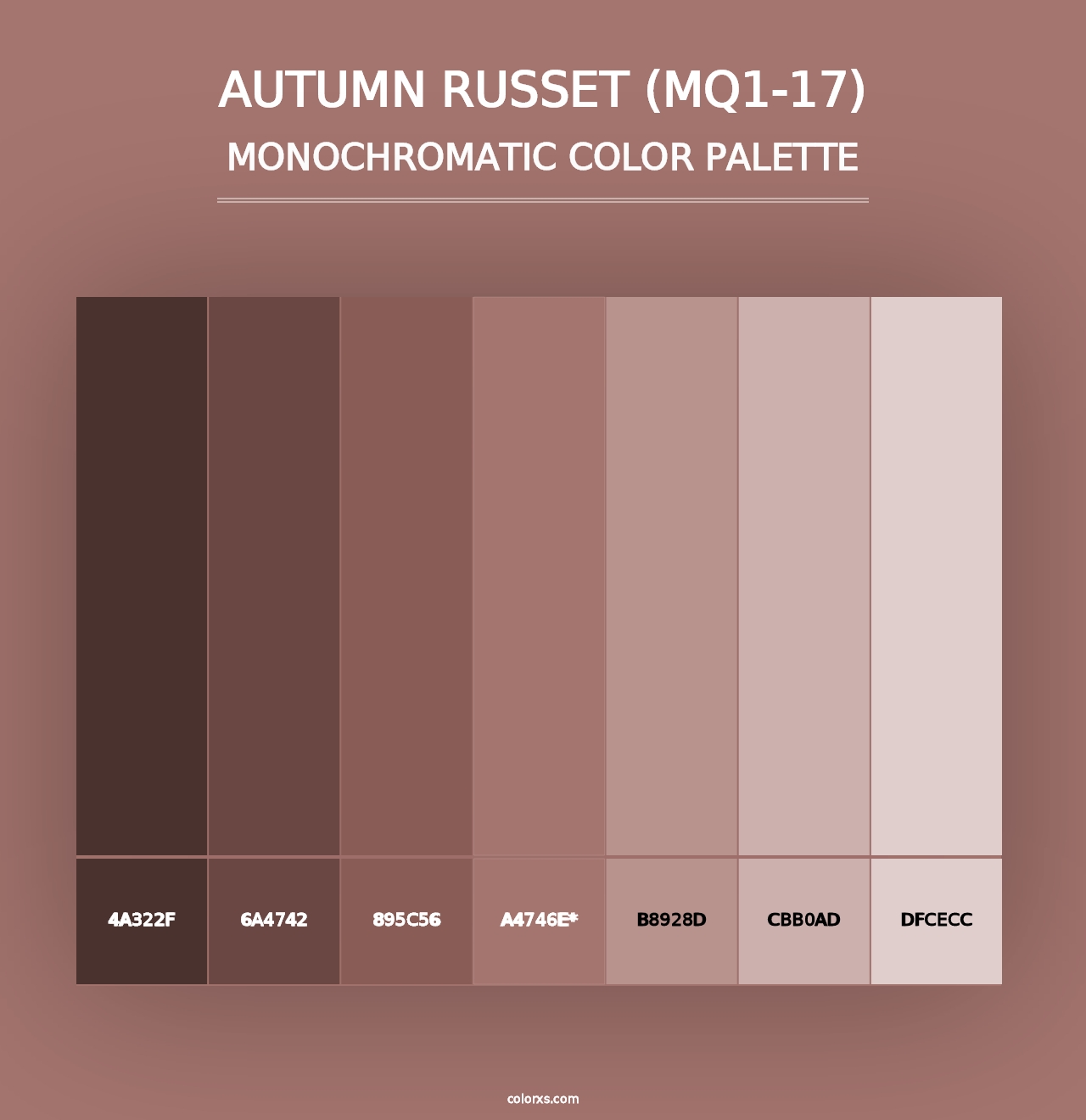 Autumn Russet (MQ1-17) - Monochromatic Color Palette