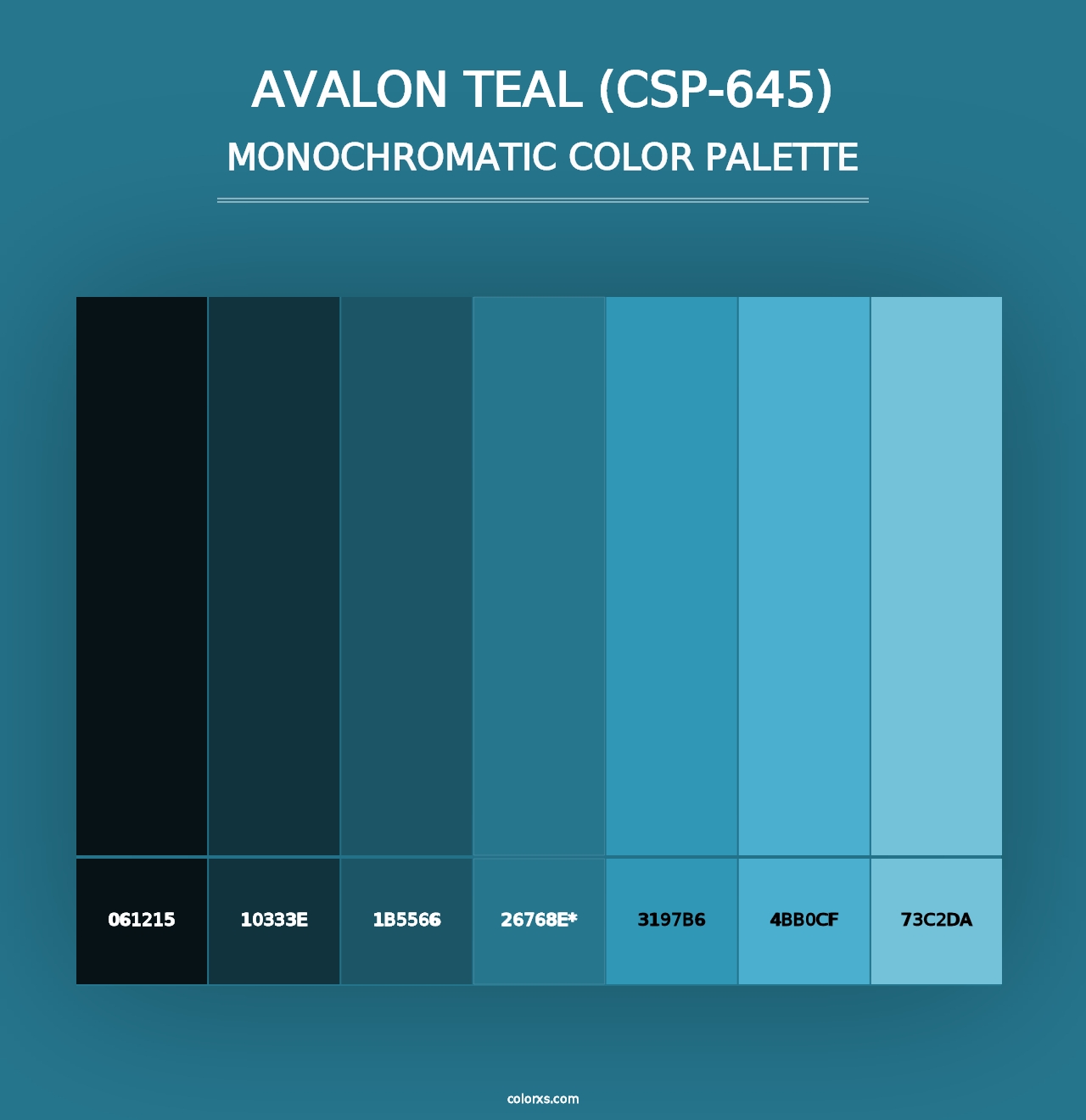 Avalon Teal (CSP-645) - Monochromatic Color Palette