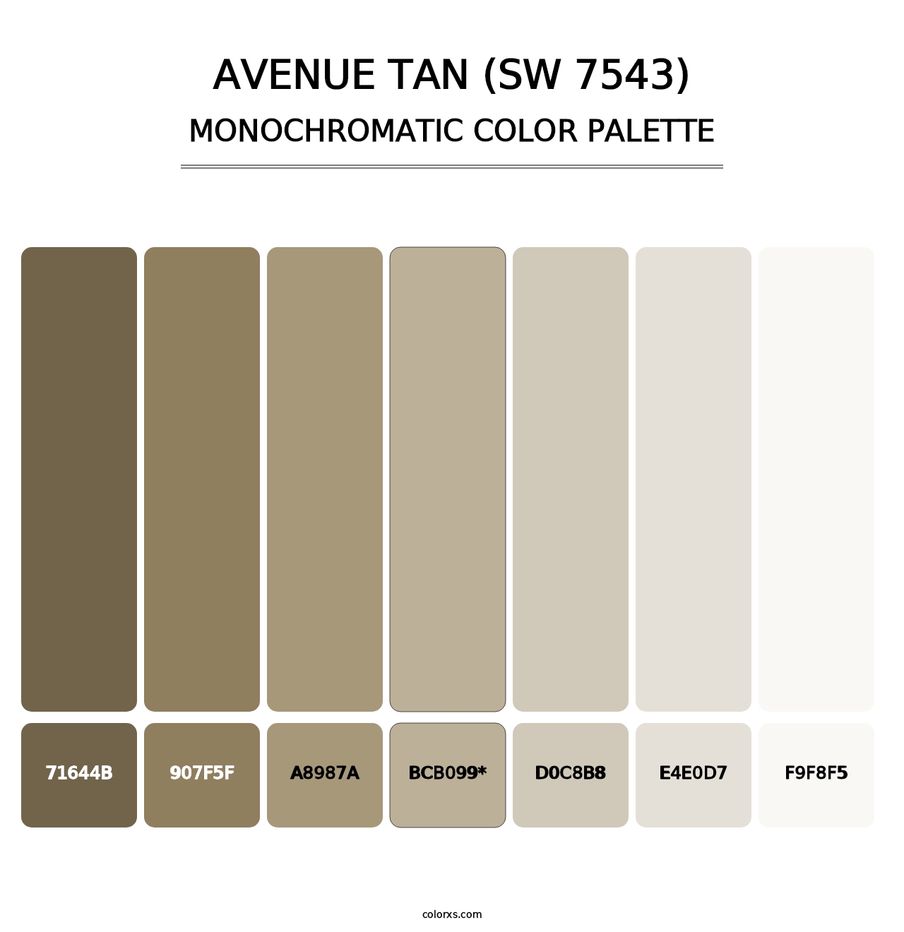 Avenue Tan (SW 7543) - Monochromatic Color Palette