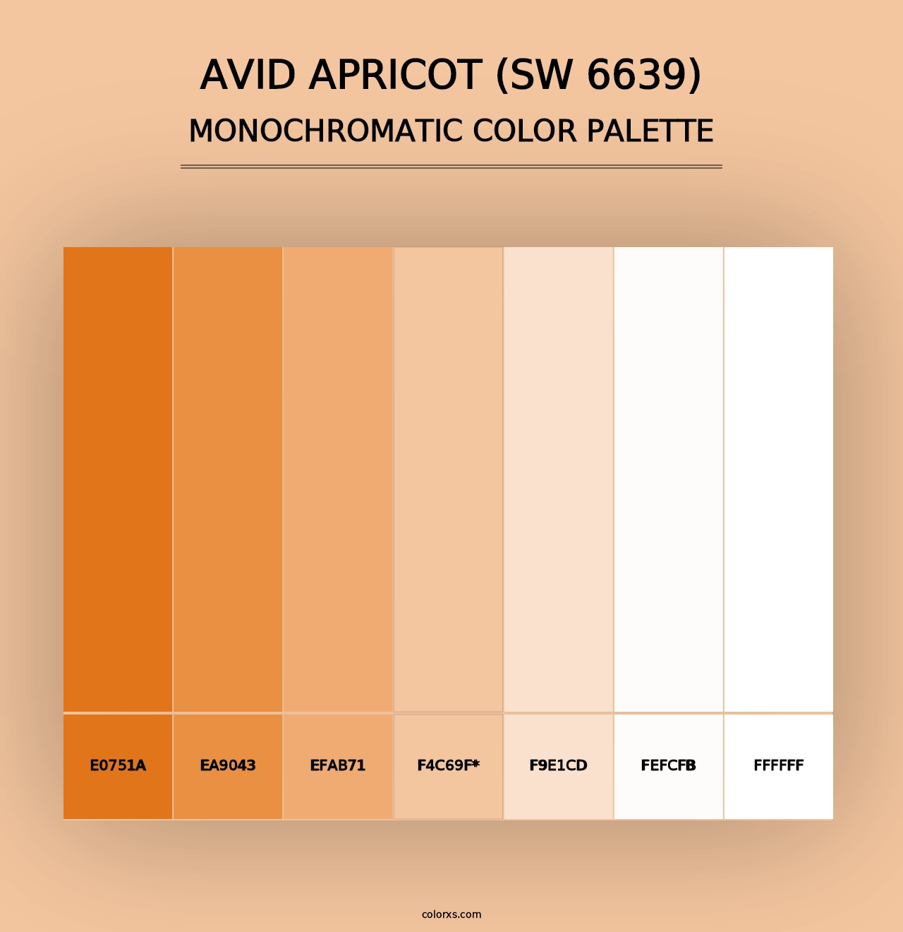 Avid Apricot (SW 6639) - Monochromatic Color Palette