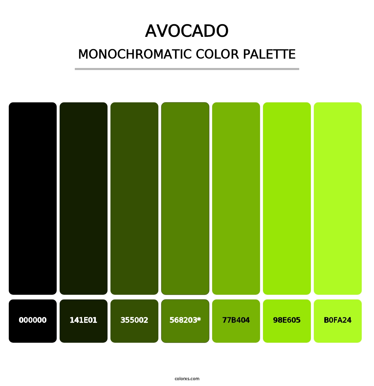 Avocado - Monochromatic Color Palette