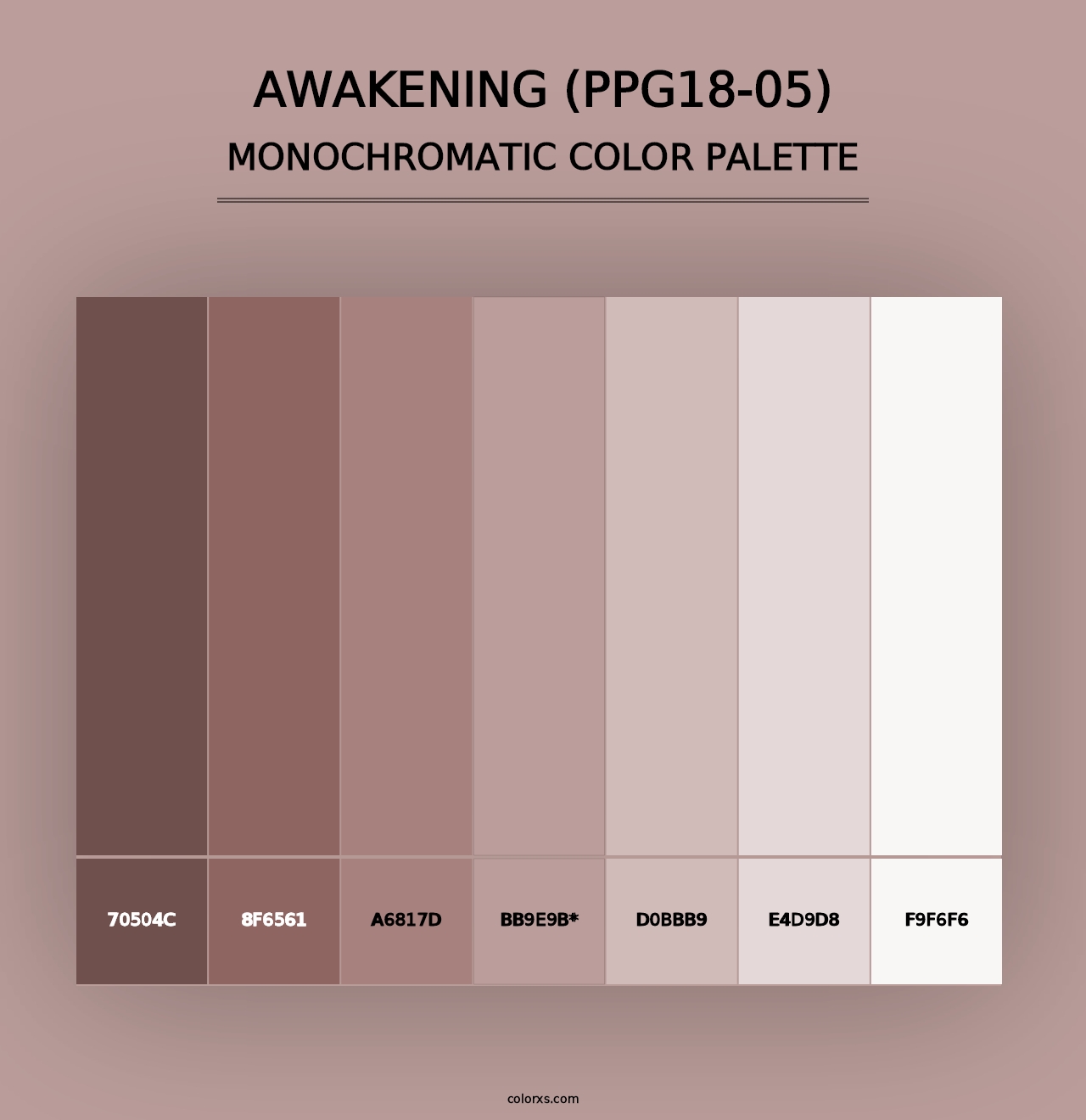 Awakening (PPG18-05) - Monochromatic Color Palette