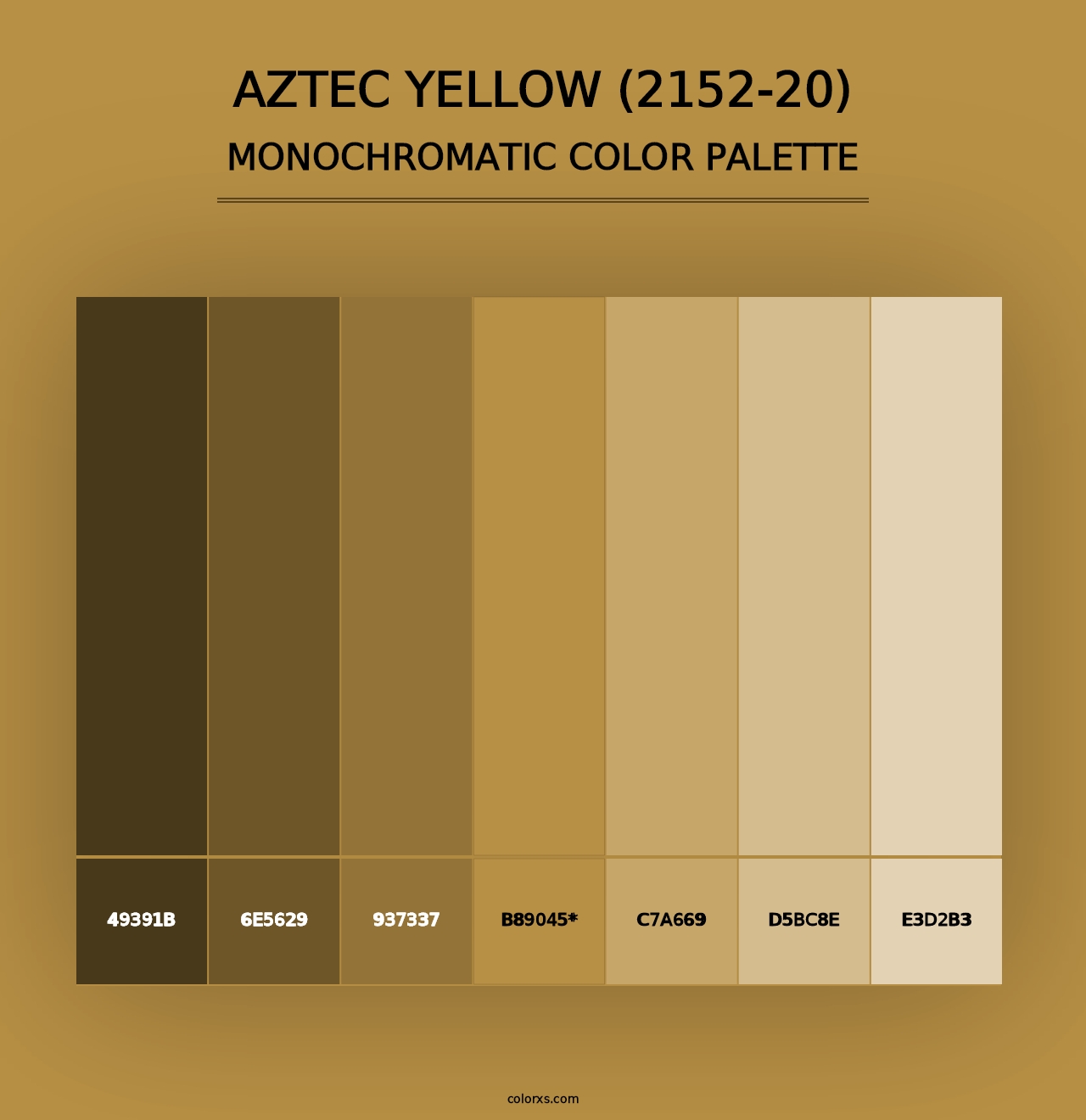 Aztec Yellow (2152-20) - Monochromatic Color Palette