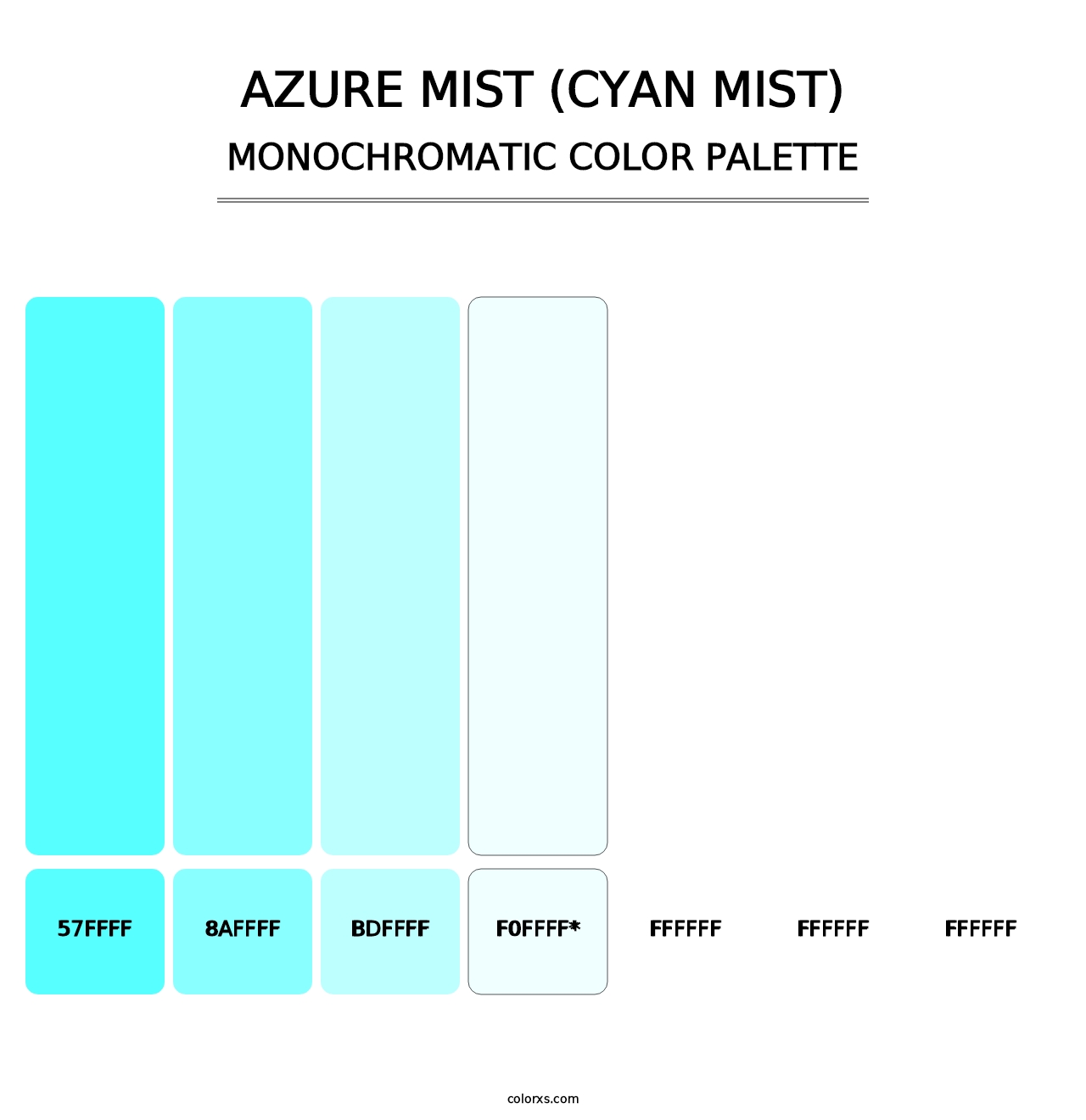 Azure Mist (Cyan Mist) - Monochromatic Color Palette