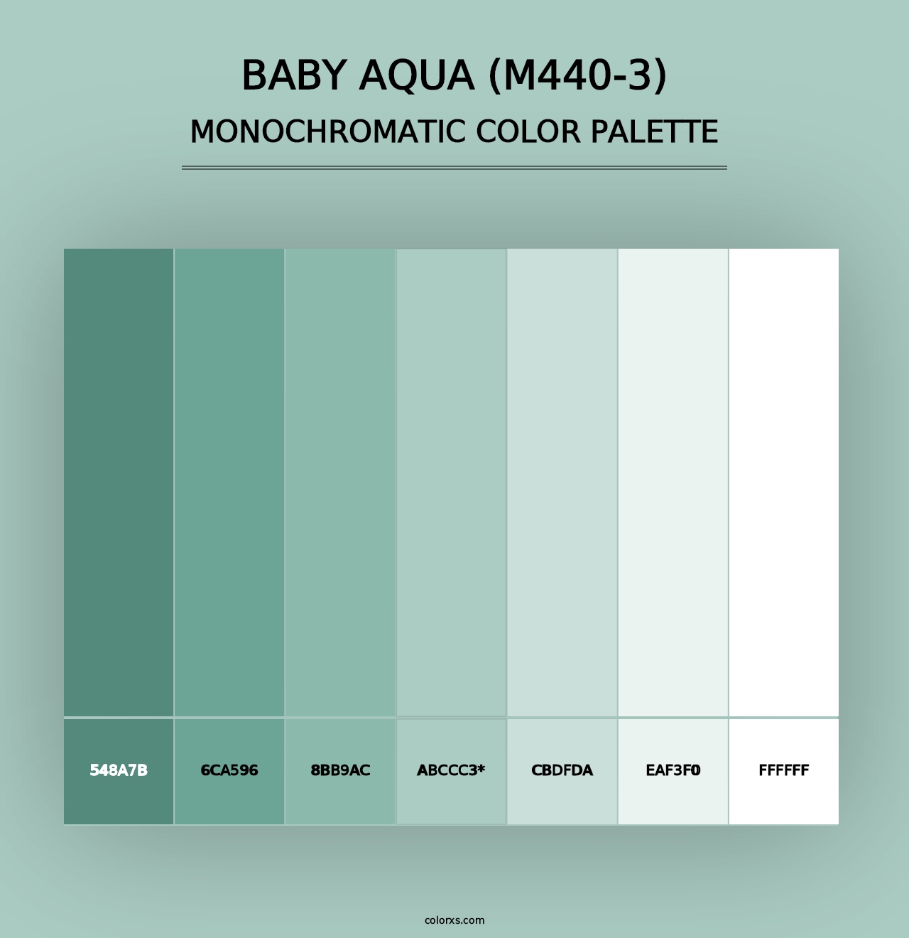 Baby Aqua (M440-3) - Monochromatic Color Palette