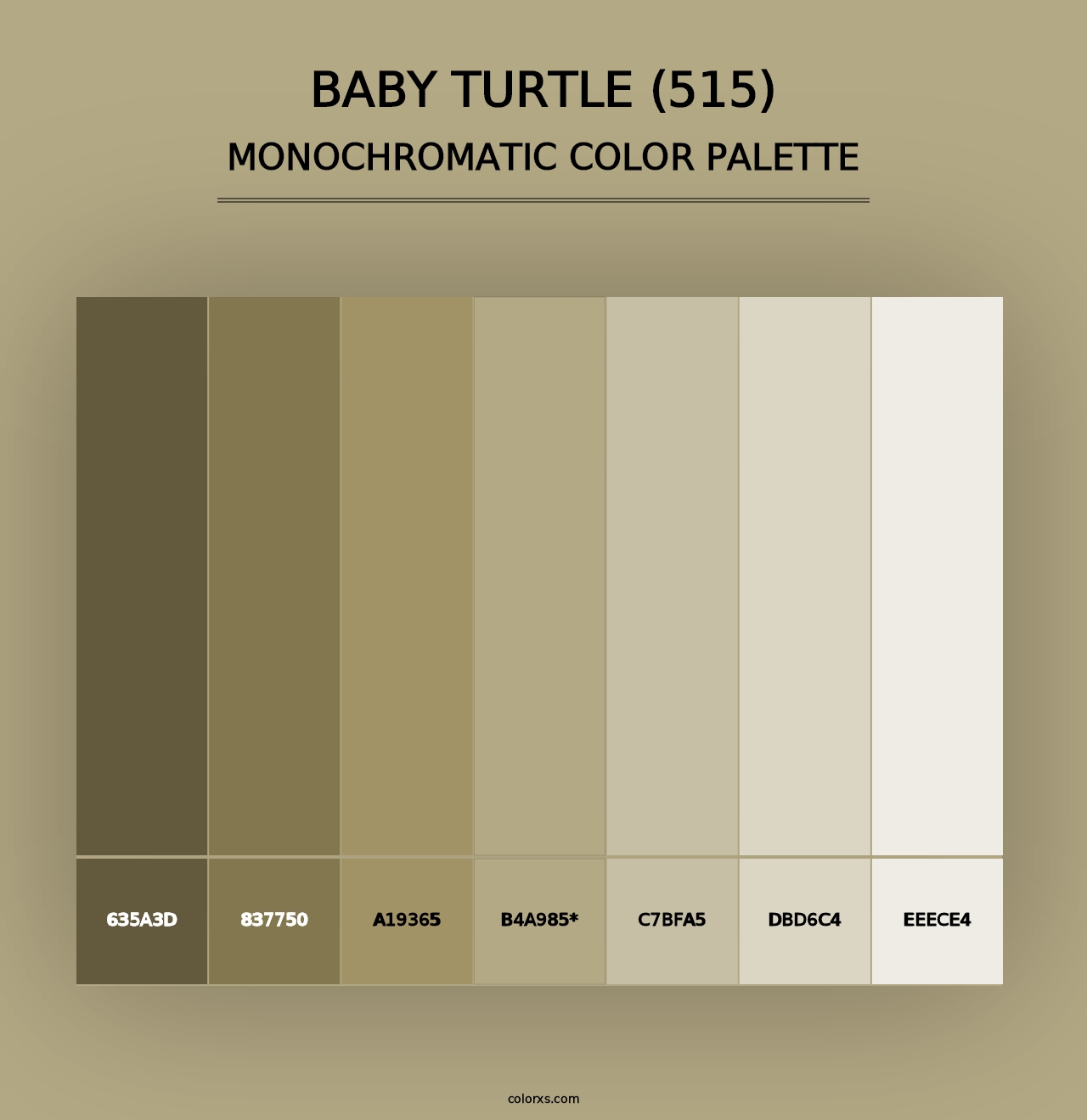 Baby Turtle (515) - Monochromatic Color Palette