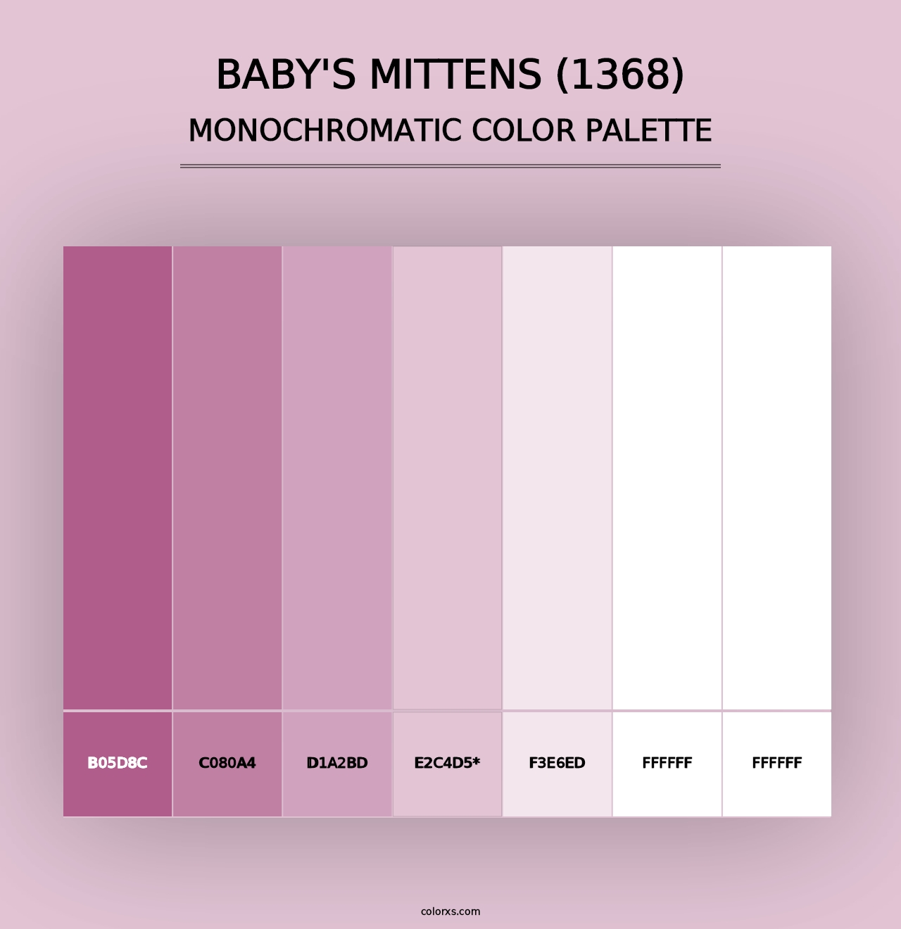 Baby's Mittens (1368) - Monochromatic Color Palette