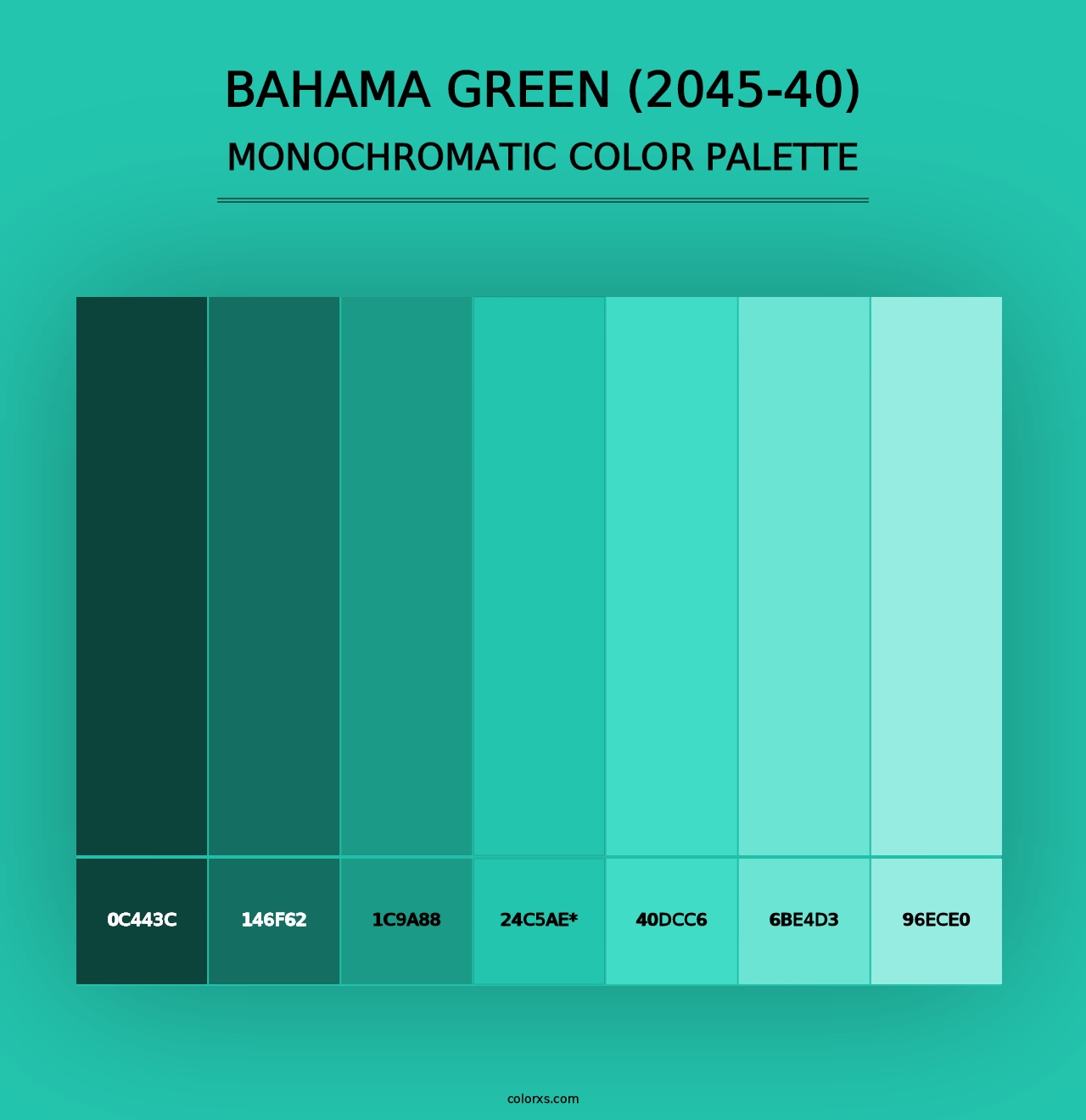 Bahama Green (2045-40) - Monochromatic Color Palette