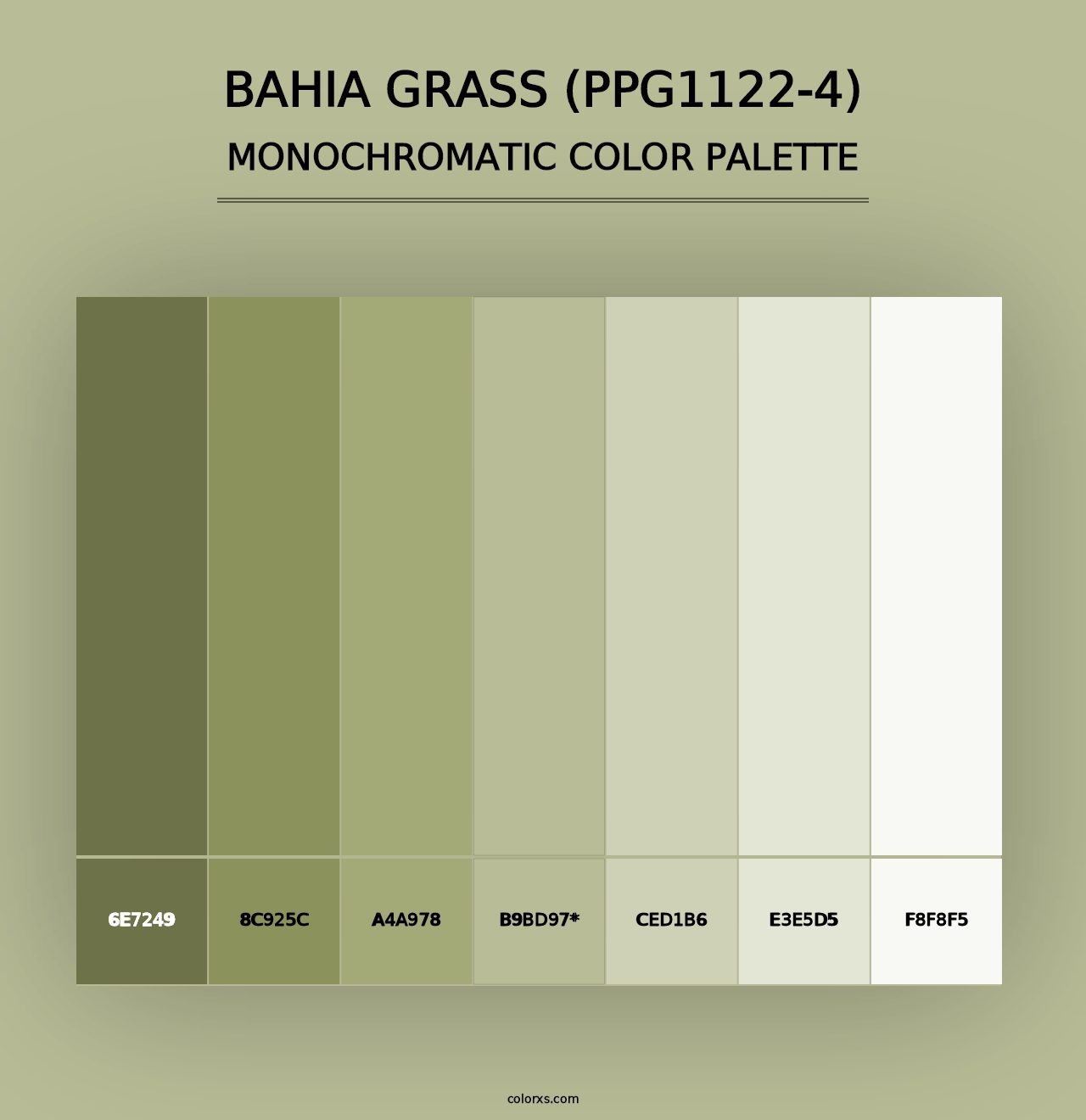 Bahia Grass (PPG1122-4) - Monochromatic Color Palette