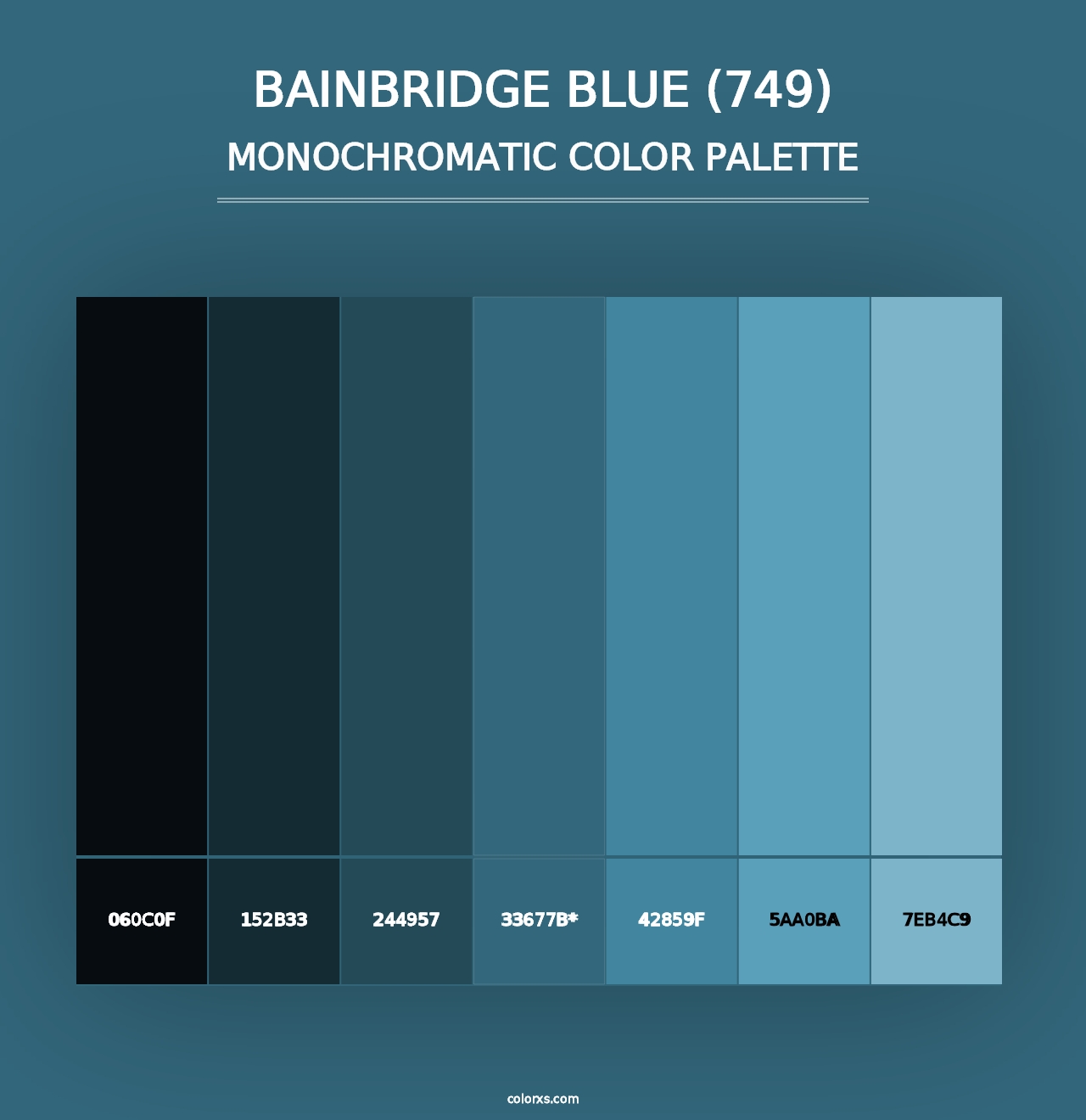 Bainbridge Blue (749) - Monochromatic Color Palette