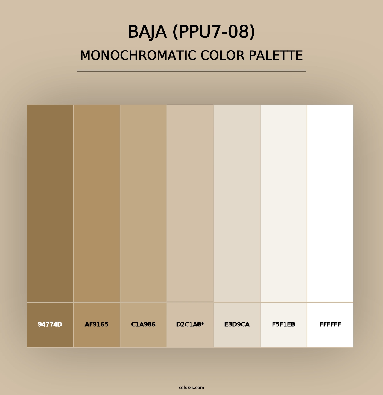 Baja (PPU7-08) - Monochromatic Color Palette