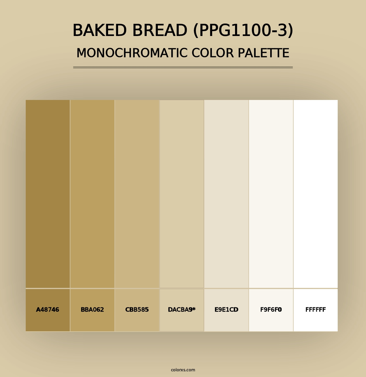 Baked Bread (PPG1100-3) - Monochromatic Color Palette