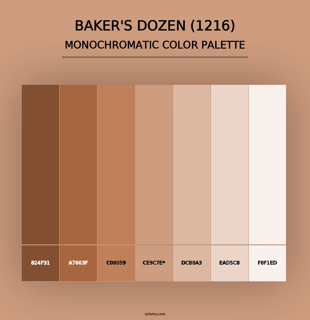 Baker's Dozen (1216) - Monochromatic Color Palette