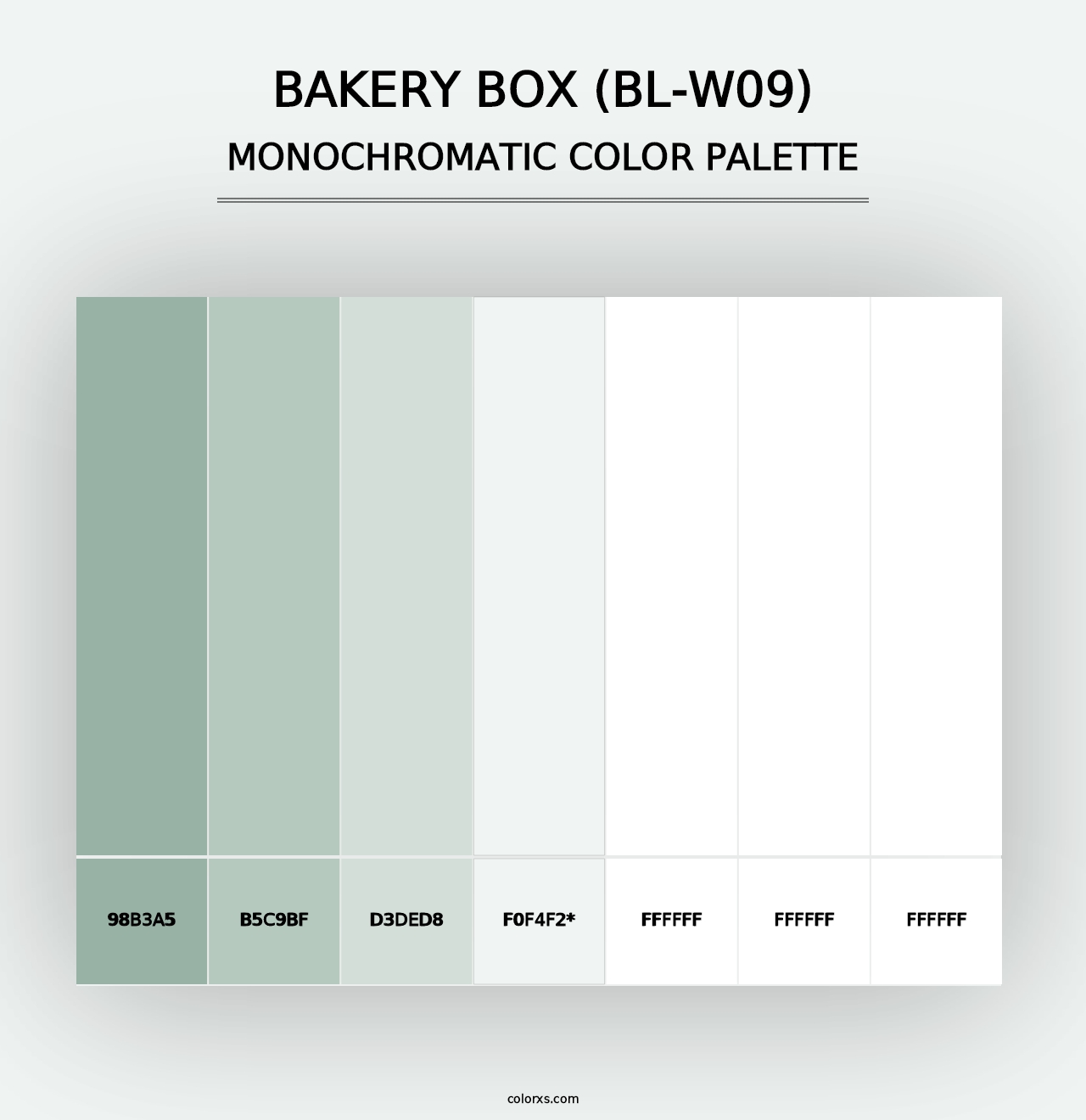 Bakery Box (BL-W09) - Monochromatic Color Palette