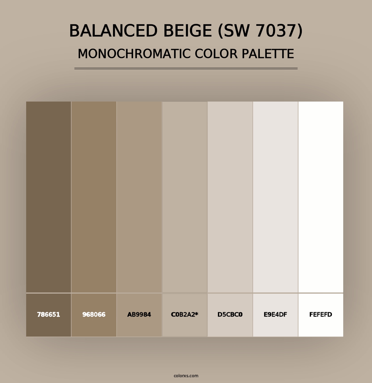 Balanced Beige (SW 7037) - Monochromatic Color Palette