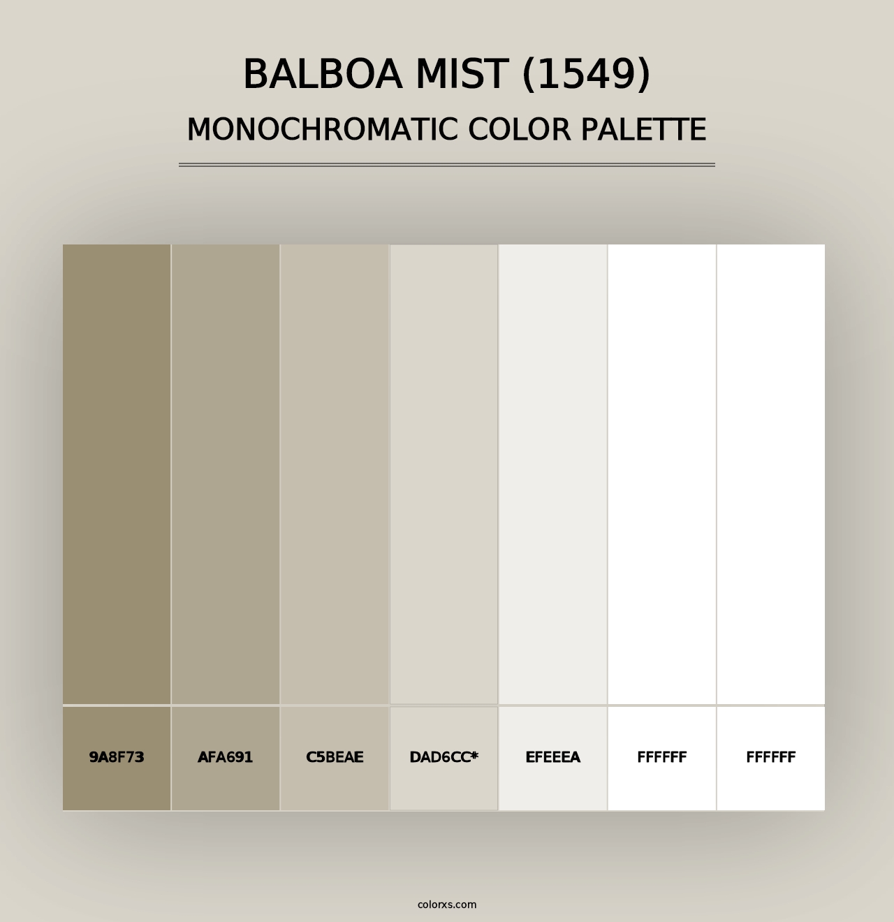 Balboa Mist (1549) - Monochromatic Color Palette