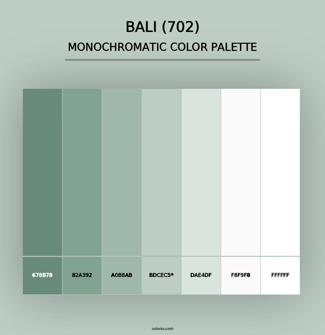 Bali (702) - Monochromatic Color Palette