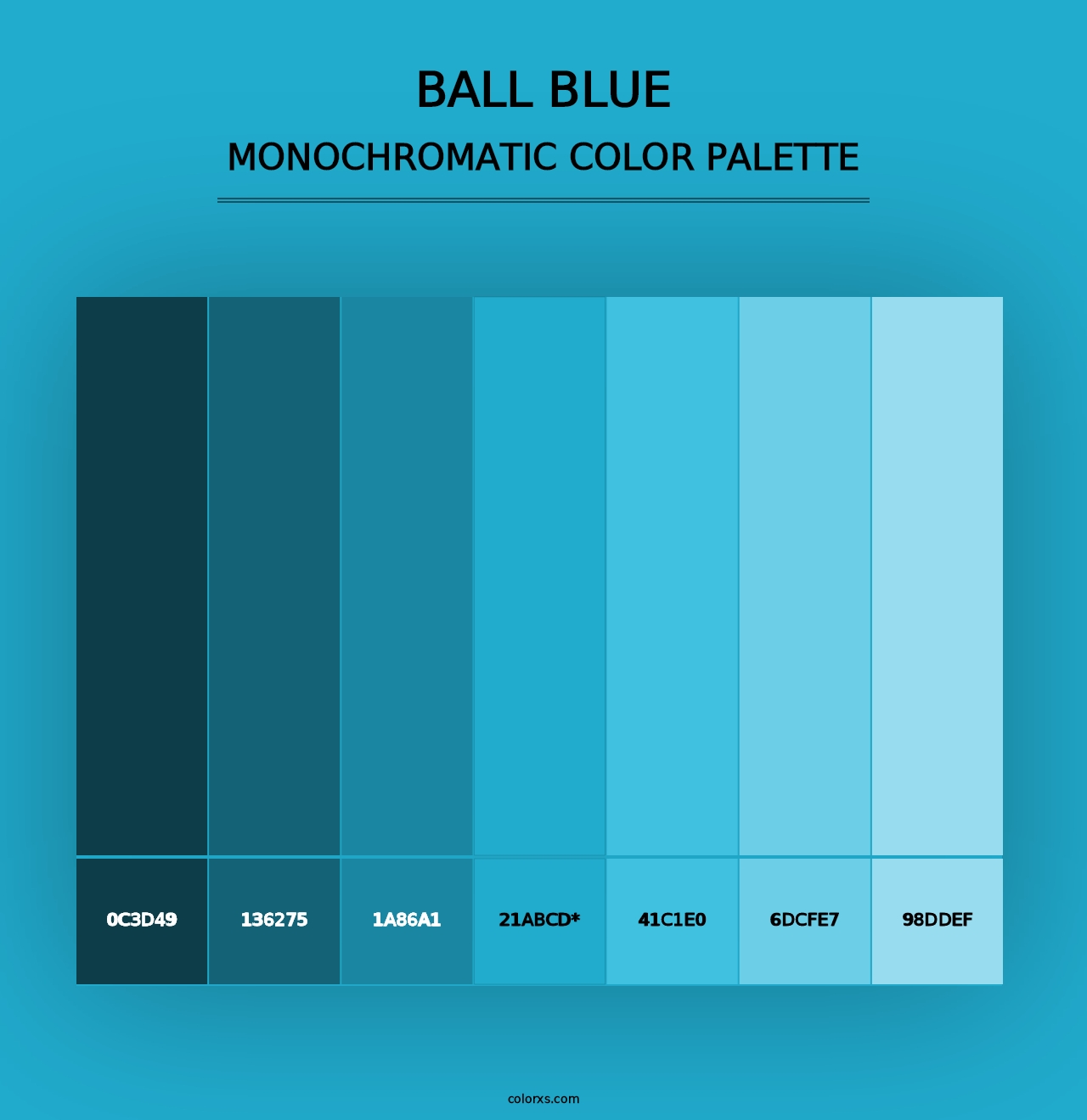 Ball Blue - Monochromatic Color Palette