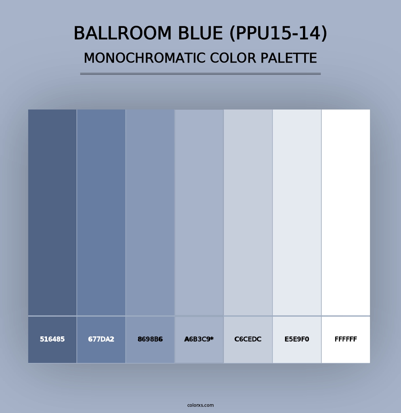 Ballroom Blue (PPU15-14) - Monochromatic Color Palette