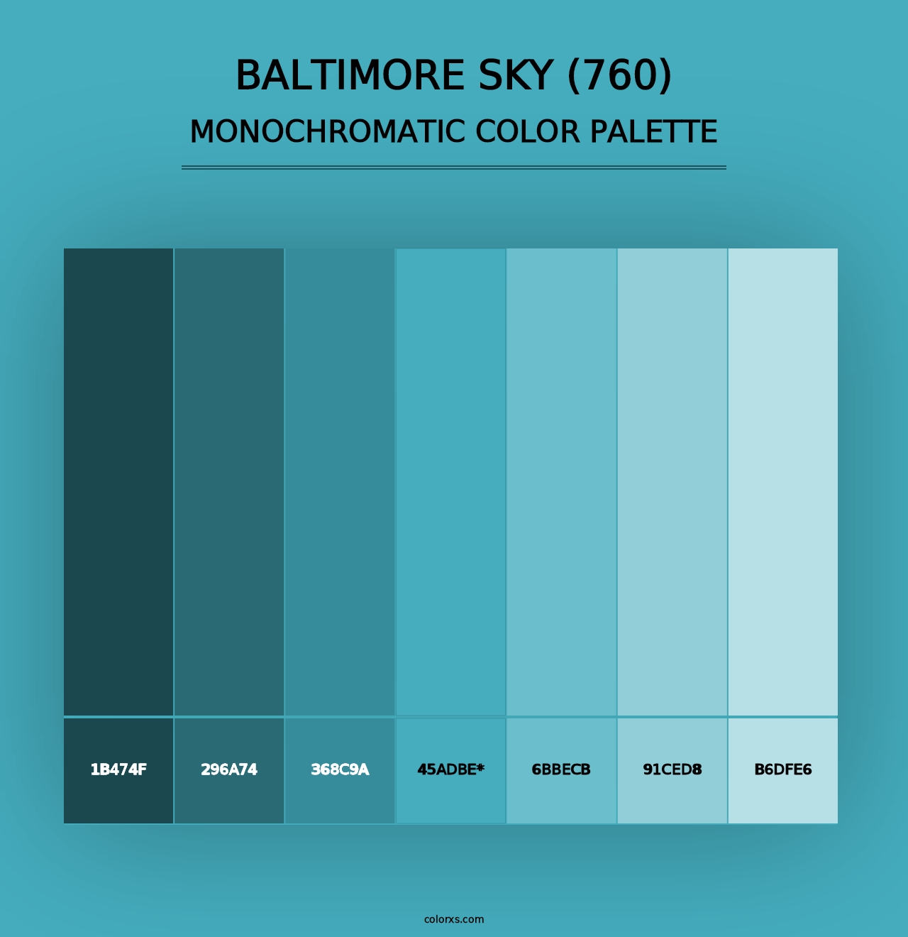 Baltimore Sky (760) - Monochromatic Color Palette