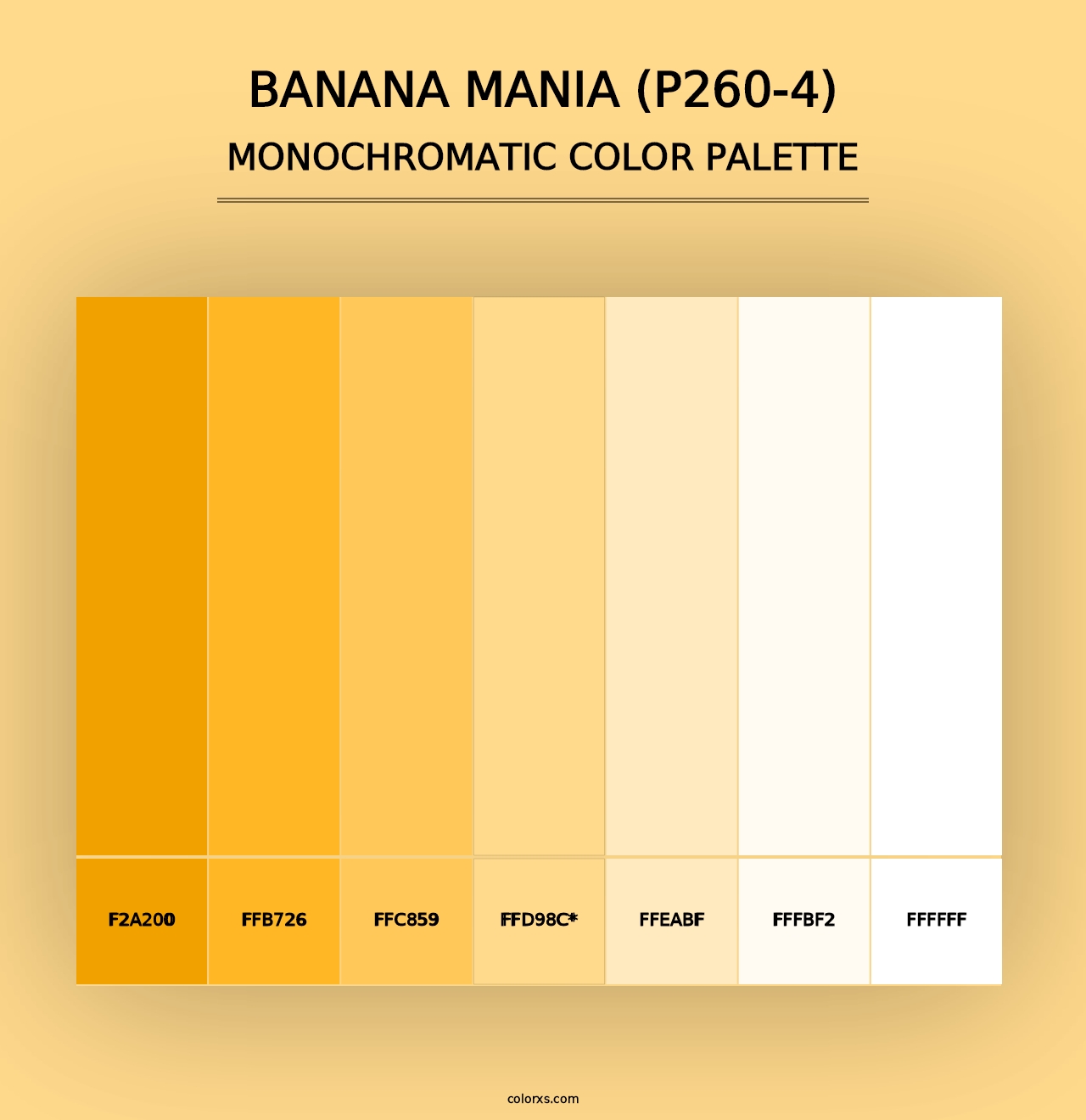 Banana Mania (P260-4) - Monochromatic Color Palette