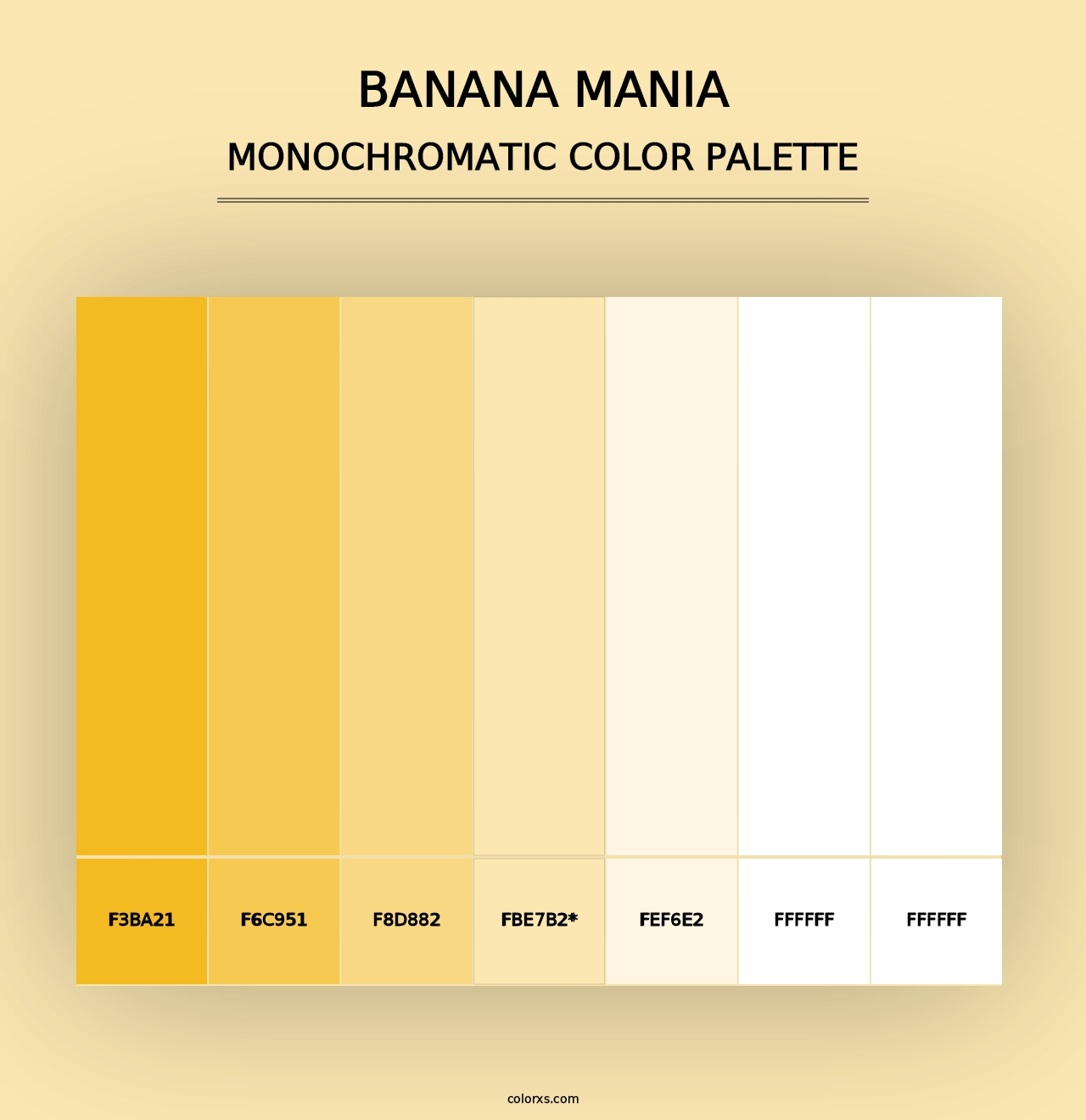 Banana Mania - Monochromatic Color Palette