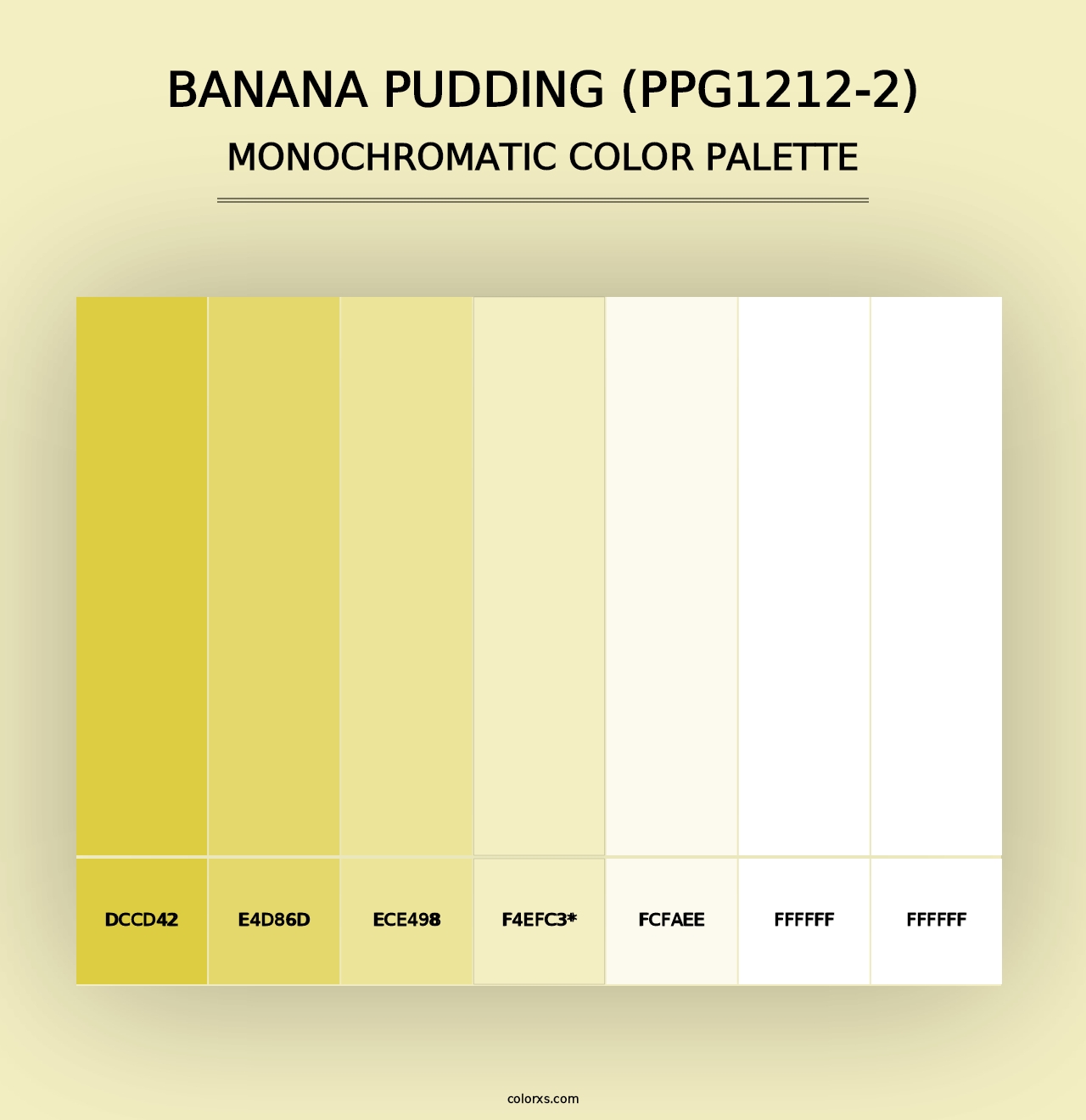 Banana Pudding (PPG1212-2) - Monochromatic Color Palette