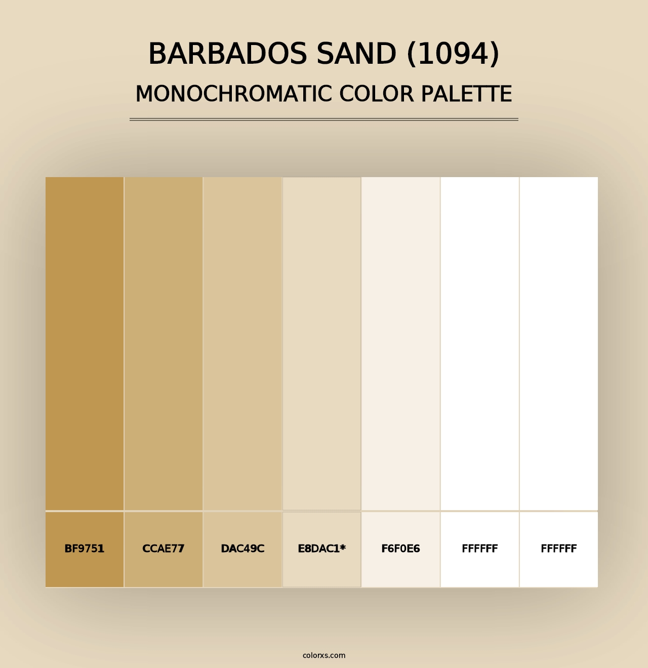 Barbados Sand (1094) - Monochromatic Color Palette